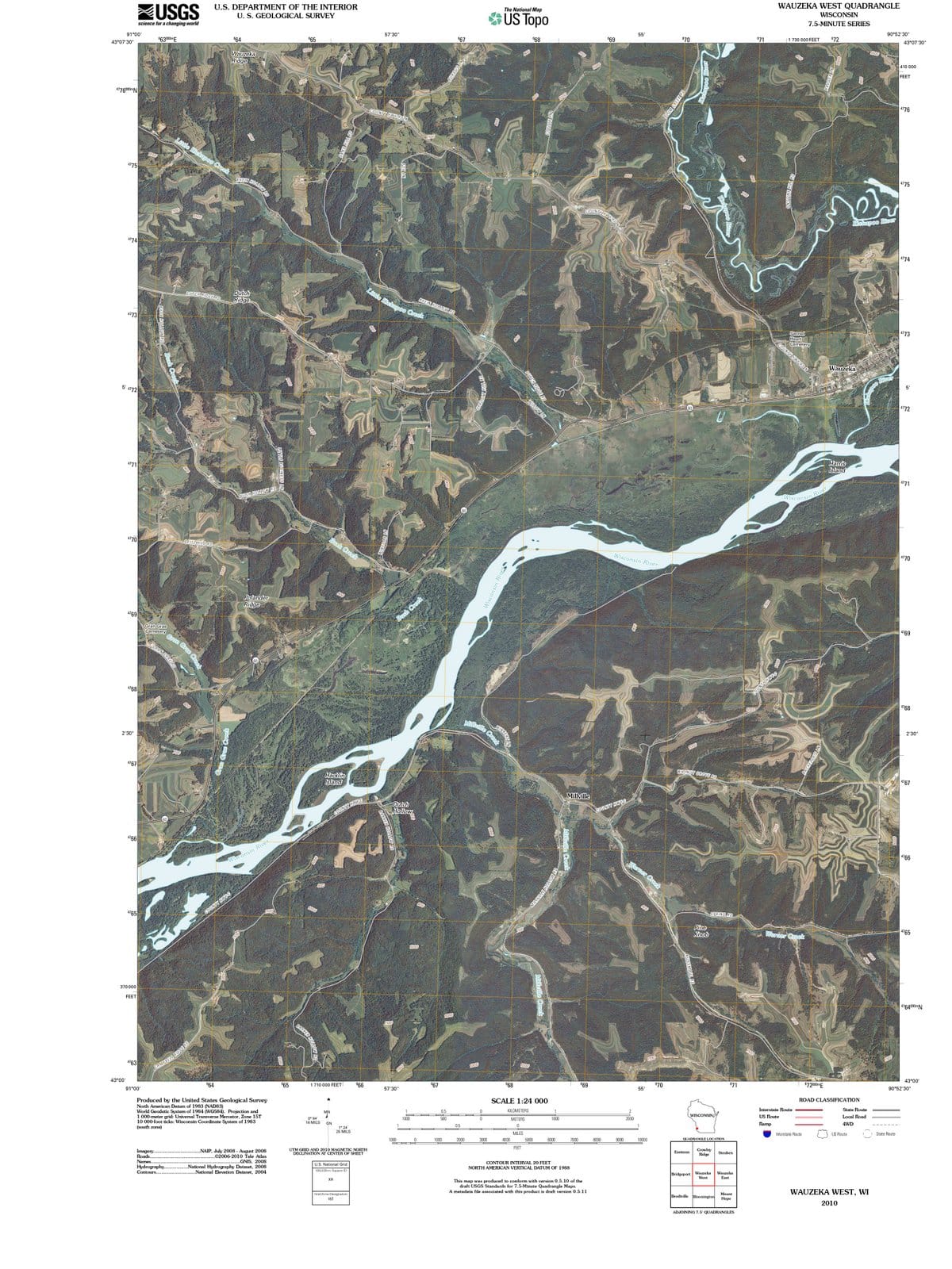 2010 Wauzeka West, WI - Wisconsin - USGS Topographic Map
