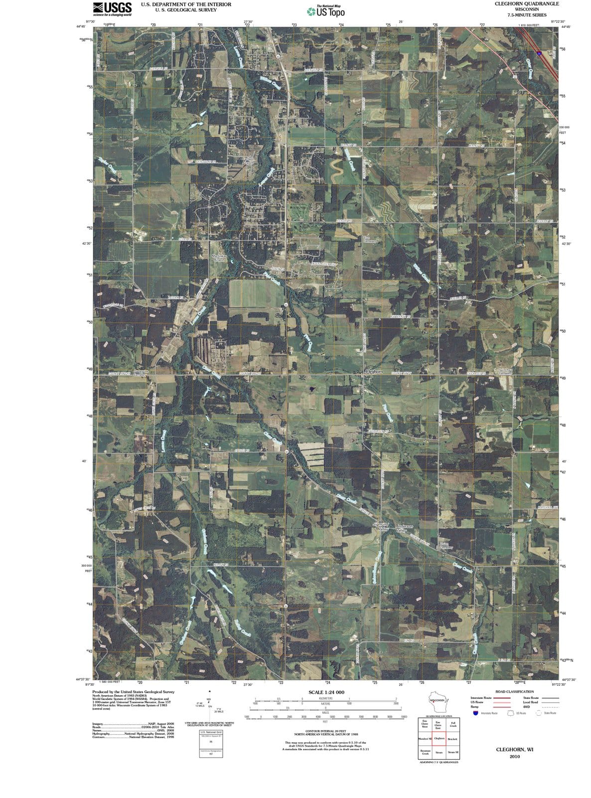 2010 Cleghorn, WI - Wisconsin - USGS Topographic Map