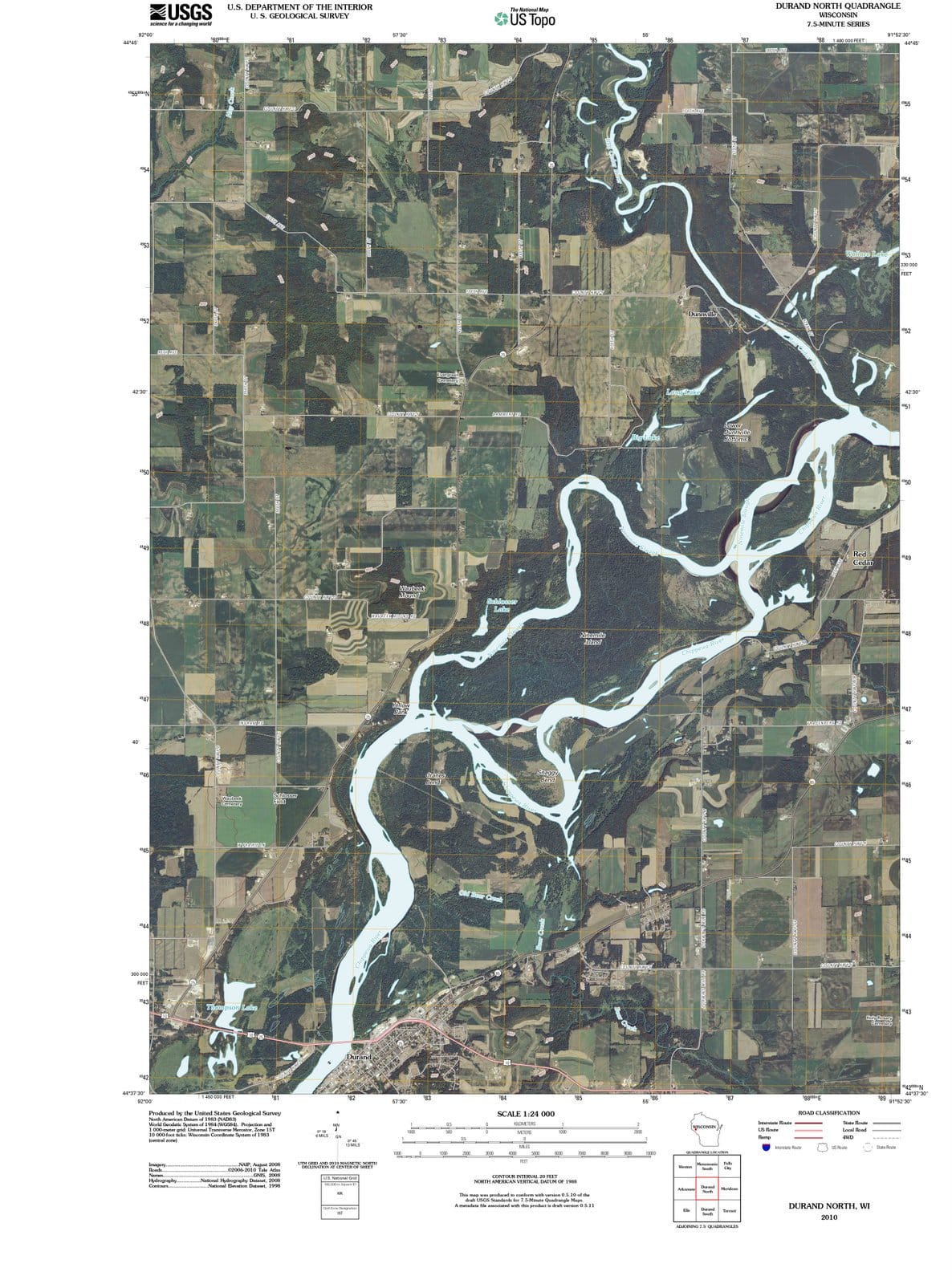 2010 Durand North, WI - Wisconsin - USGS Topographic Map