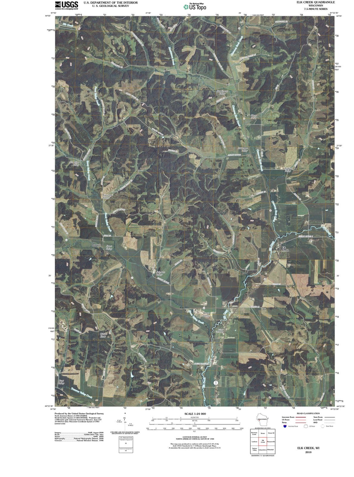 2010 Elk Creek, WI - Wisconsin - USGS Topographic Map