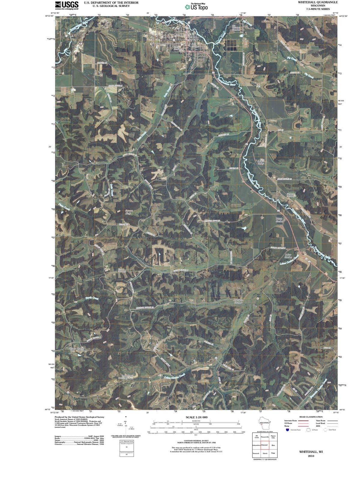 2010 Whitehall, WI - Wisconsin - USGS Topographic Map