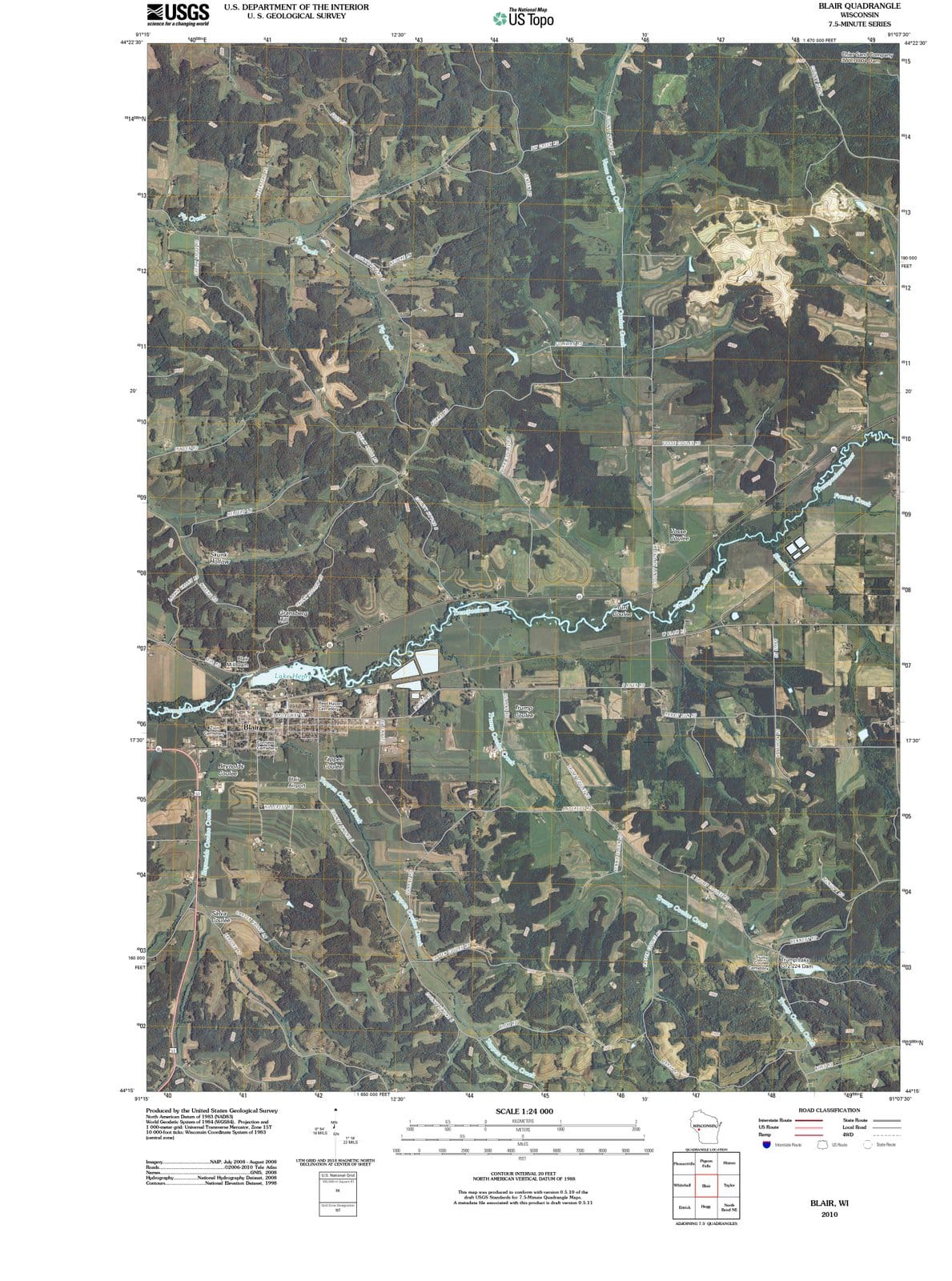 2010 Blair, WI - Wisconsin - USGS Topographic Map