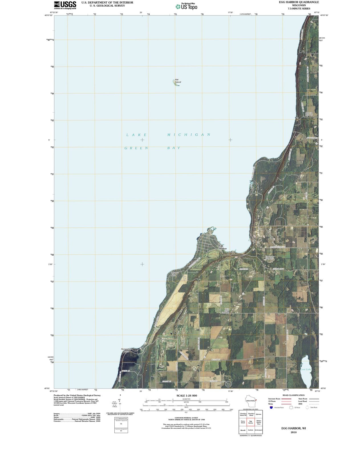2010 Egg Harbor, WI - Wisconsin - USGS Topographic Map