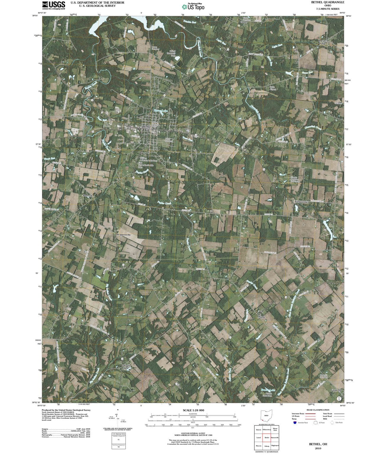 2010 Bethel, OH - Ohio - USGS Topographic Map