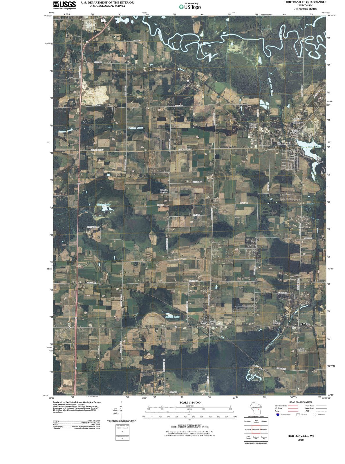 2010 Hortonville, WI - Wisconsin - USGS Topographic Map