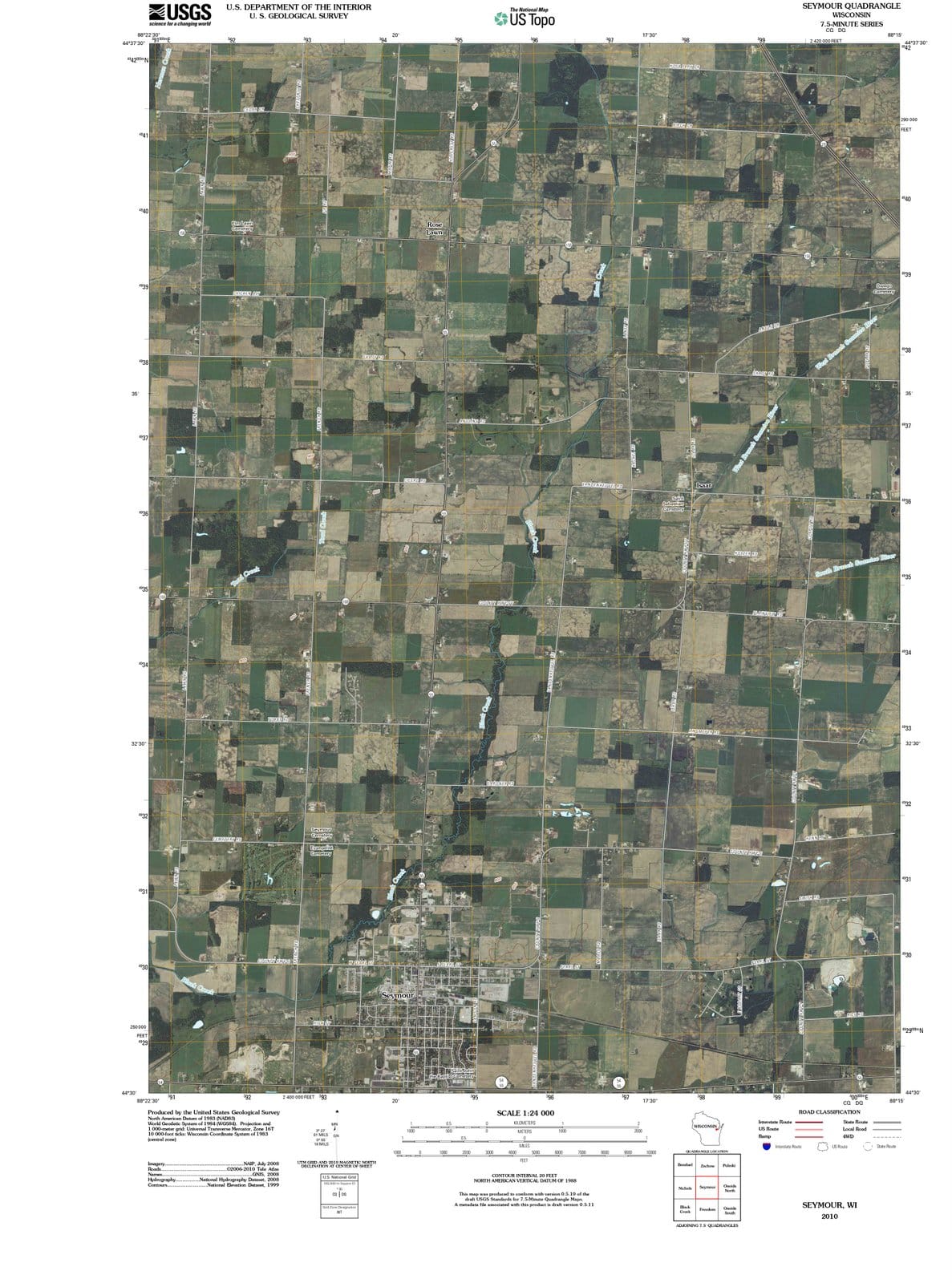 2010 Seymour, WI - Wisconsin - USGS Topographic Map