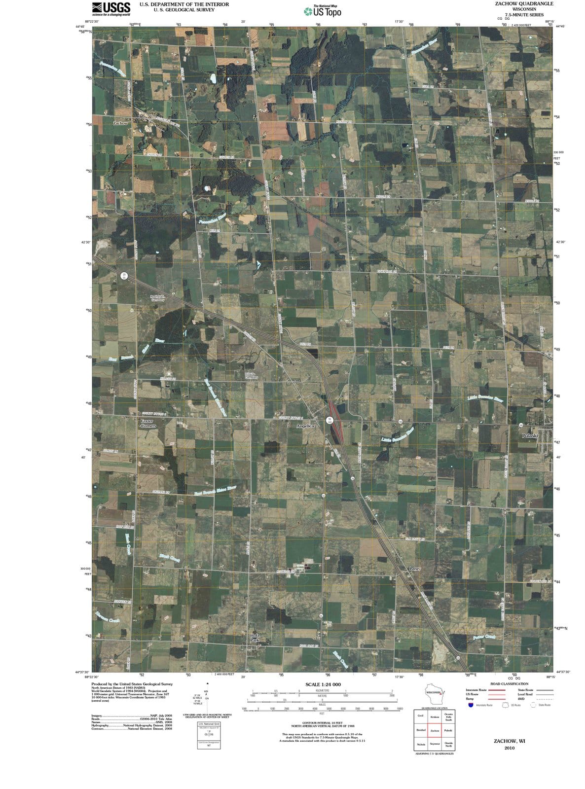 2010 Zachow, WI - Wisconsin - USGS Topographic Map