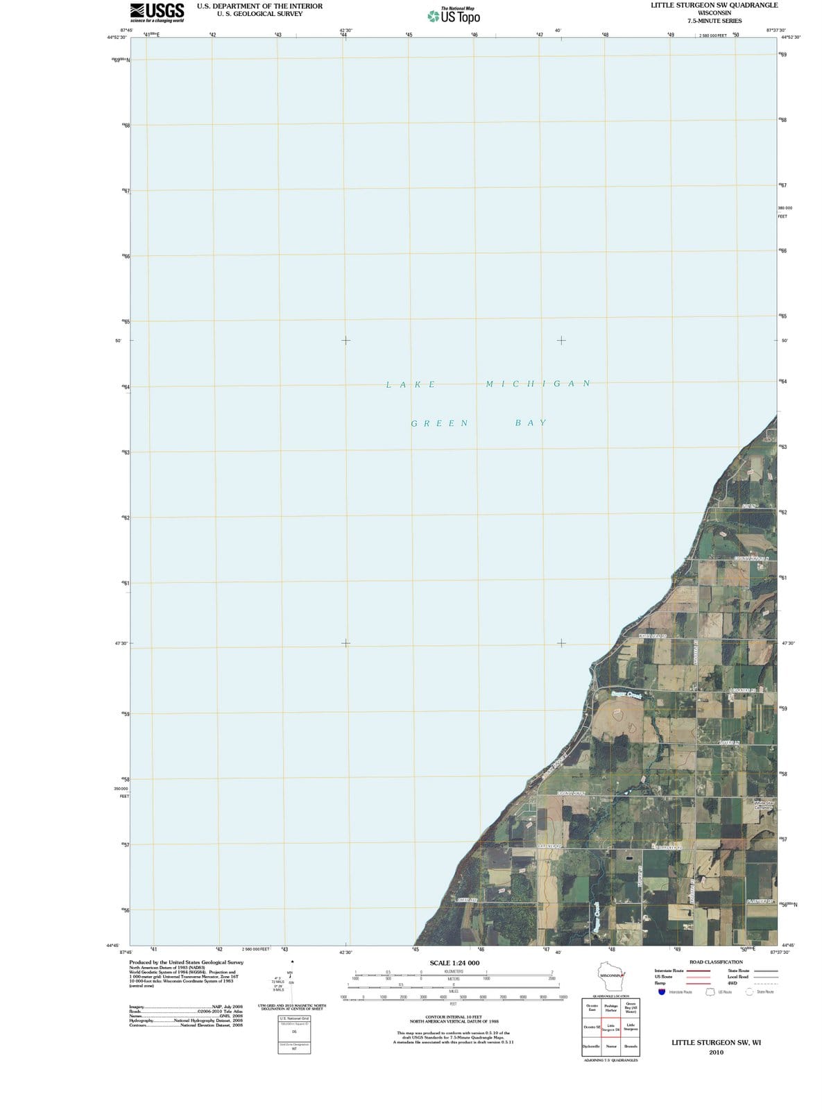 2010 Little Sturgeon, WI - Wisconsin - USGS Topographic Map
