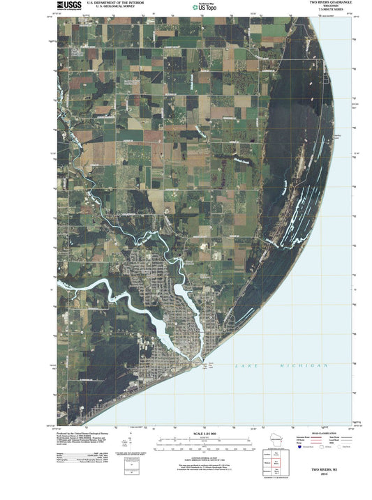 2010 Two Rivers, WI - Wisconsin - USGS Topographic Map