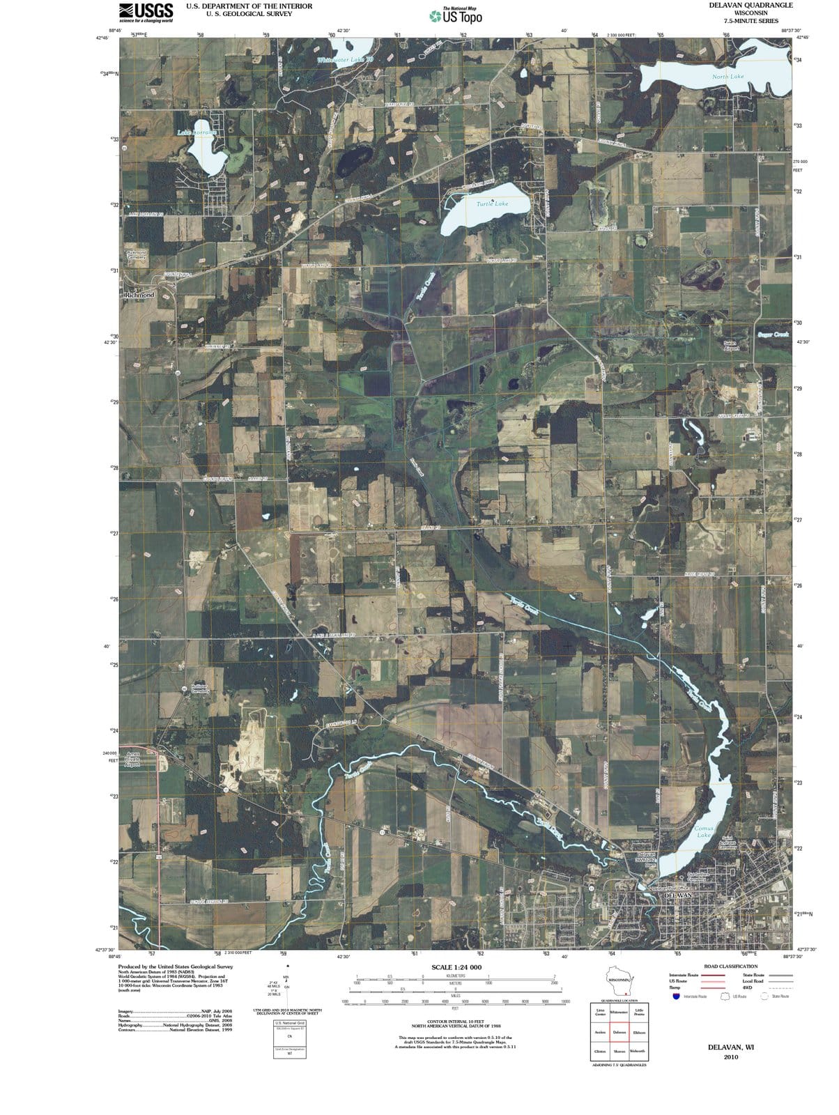 2010 Delavan, WI - Wisconsin - USGS Topographic Map
