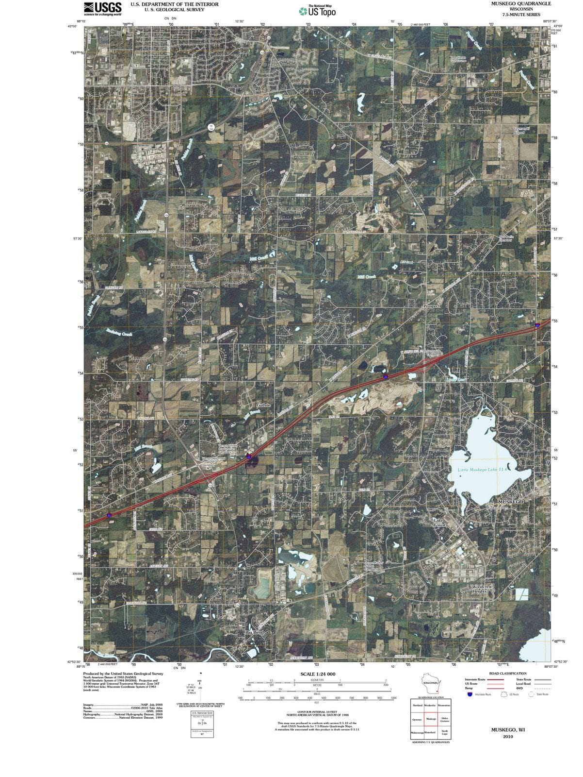 2010 Muskego, WI - Wisconsin - USGS Topographic Map
