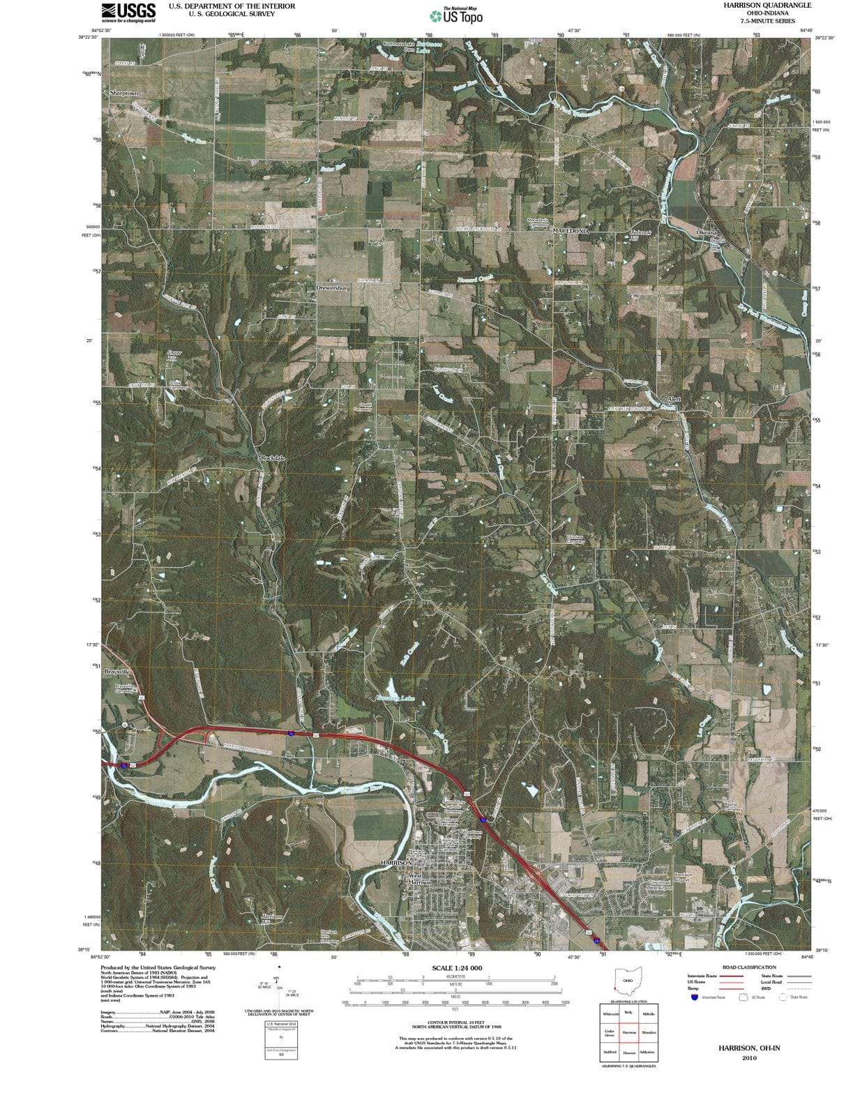 2010 Harrison, OH - Ohio - USGS Topographic Map