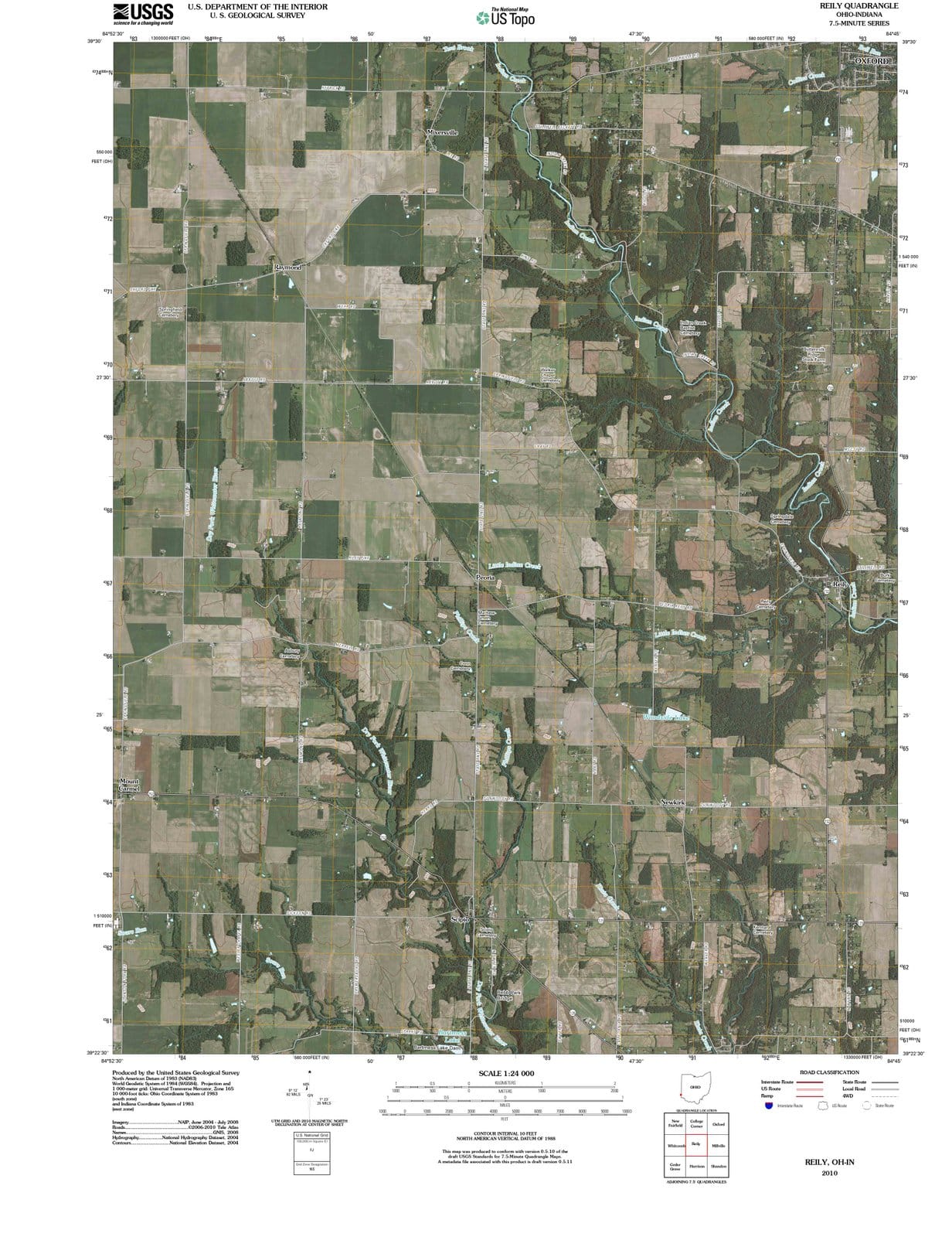 2010 Reily, OH - Ohio - USGS Topographic Map
