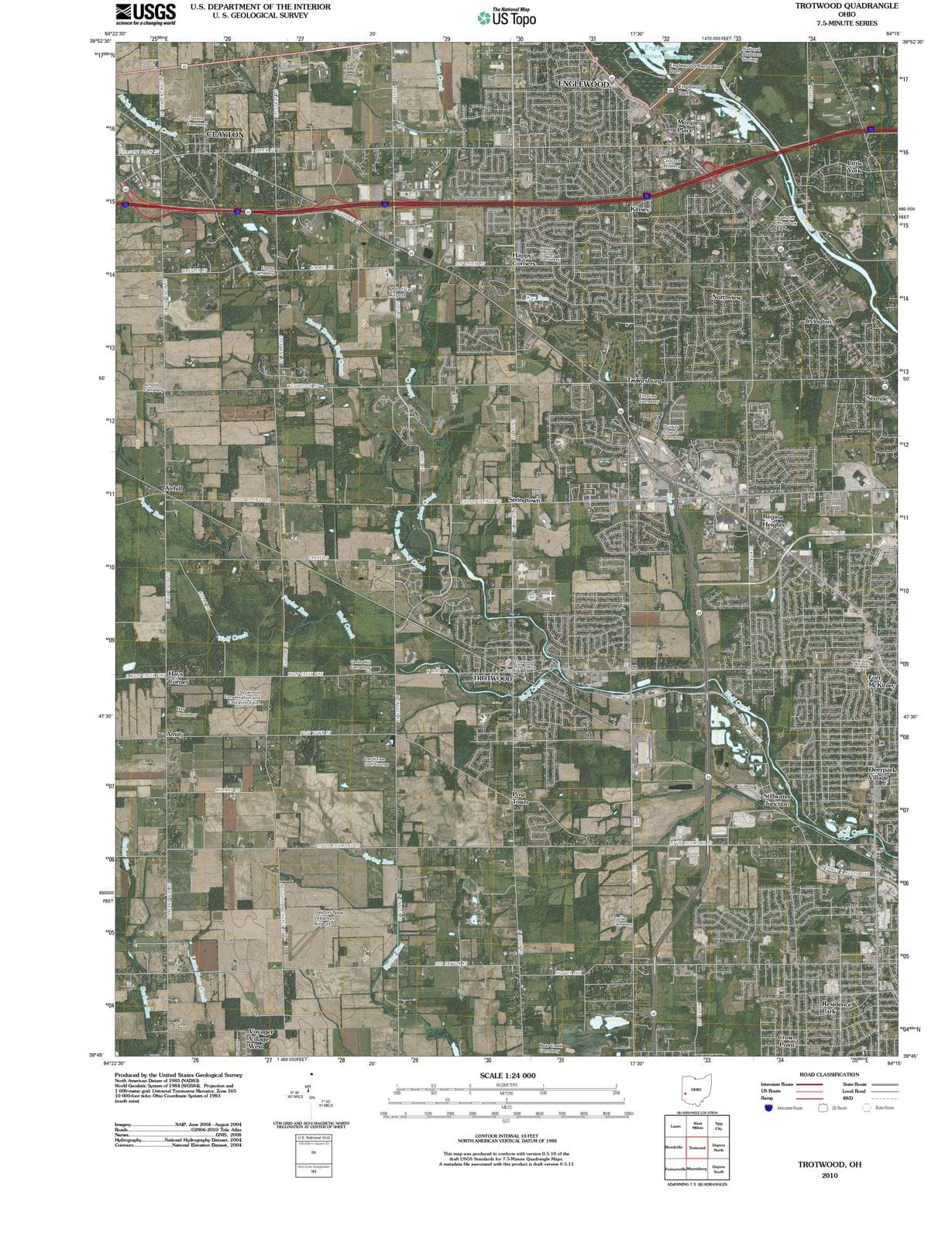 2010 Trotwood, OH - Ohio - USGS Topographic Map
