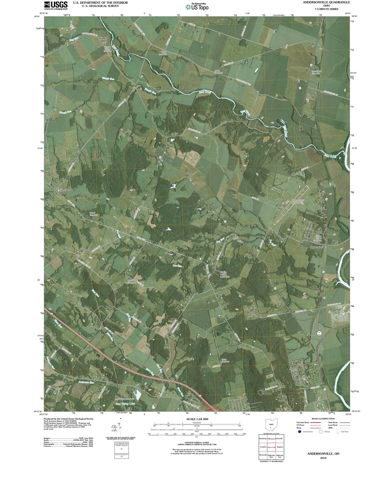 2010 Andersonville, OH - Ohio - USGS Topographic Map