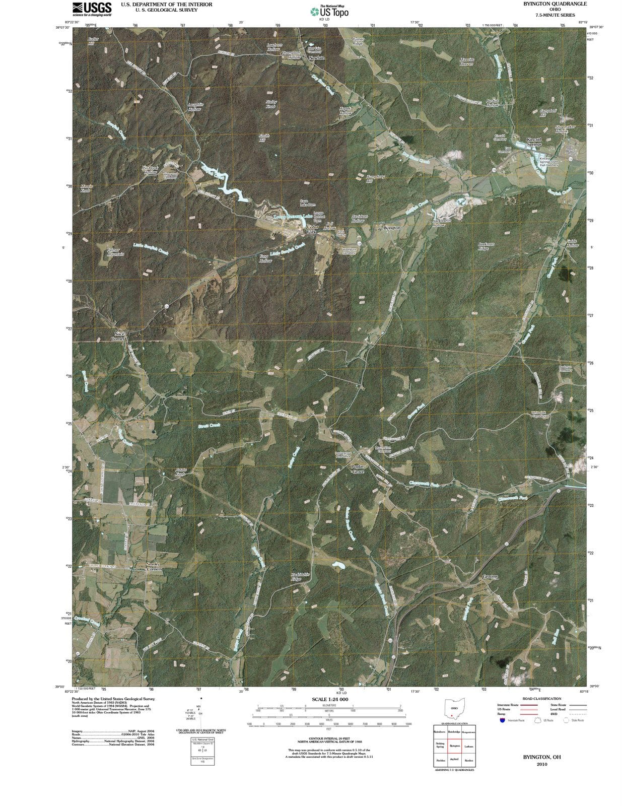 2010 Byington, OH - Ohio - USGS Topographic Map
