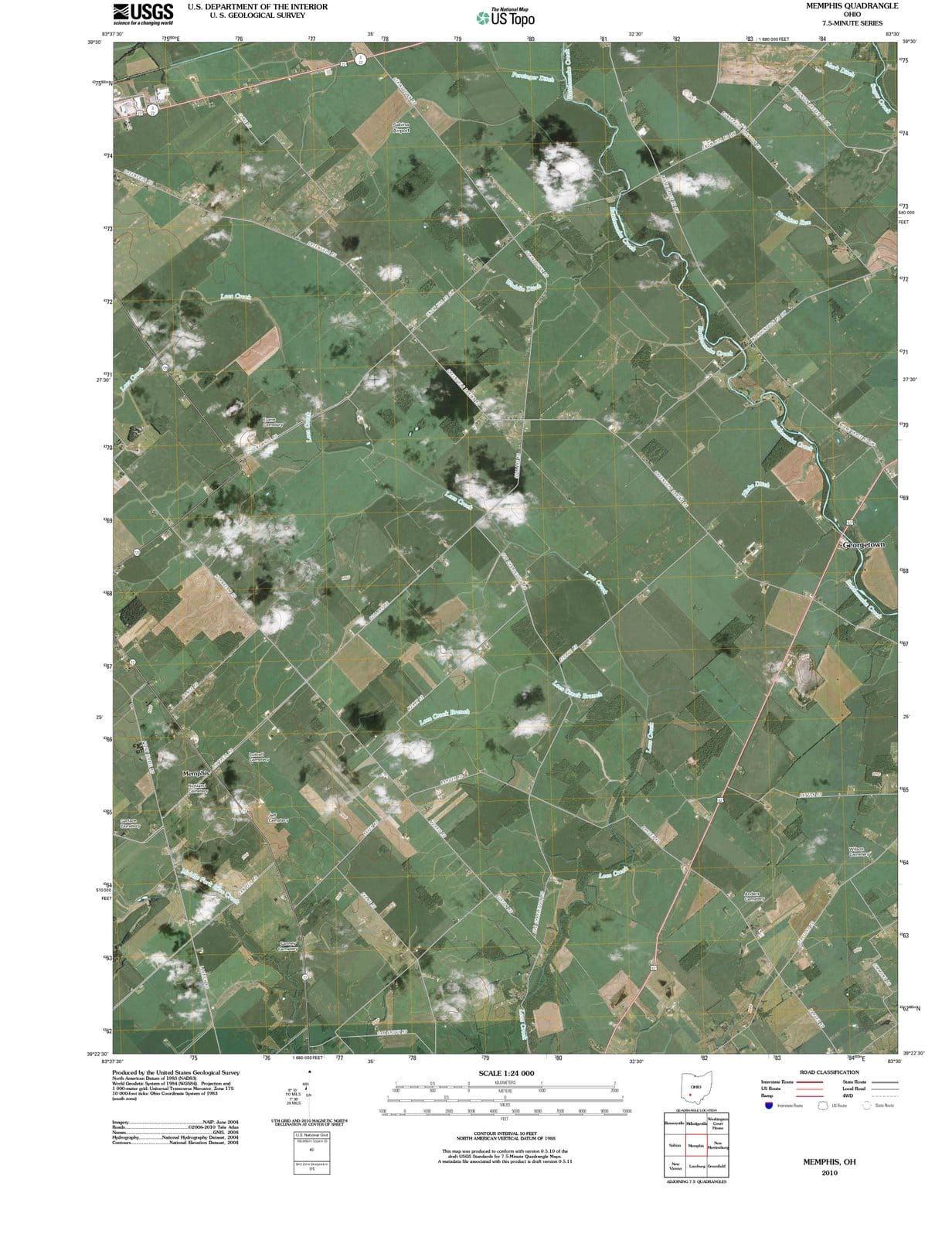 2010 Memphis, OH - Ohio - USGS Topographic Map