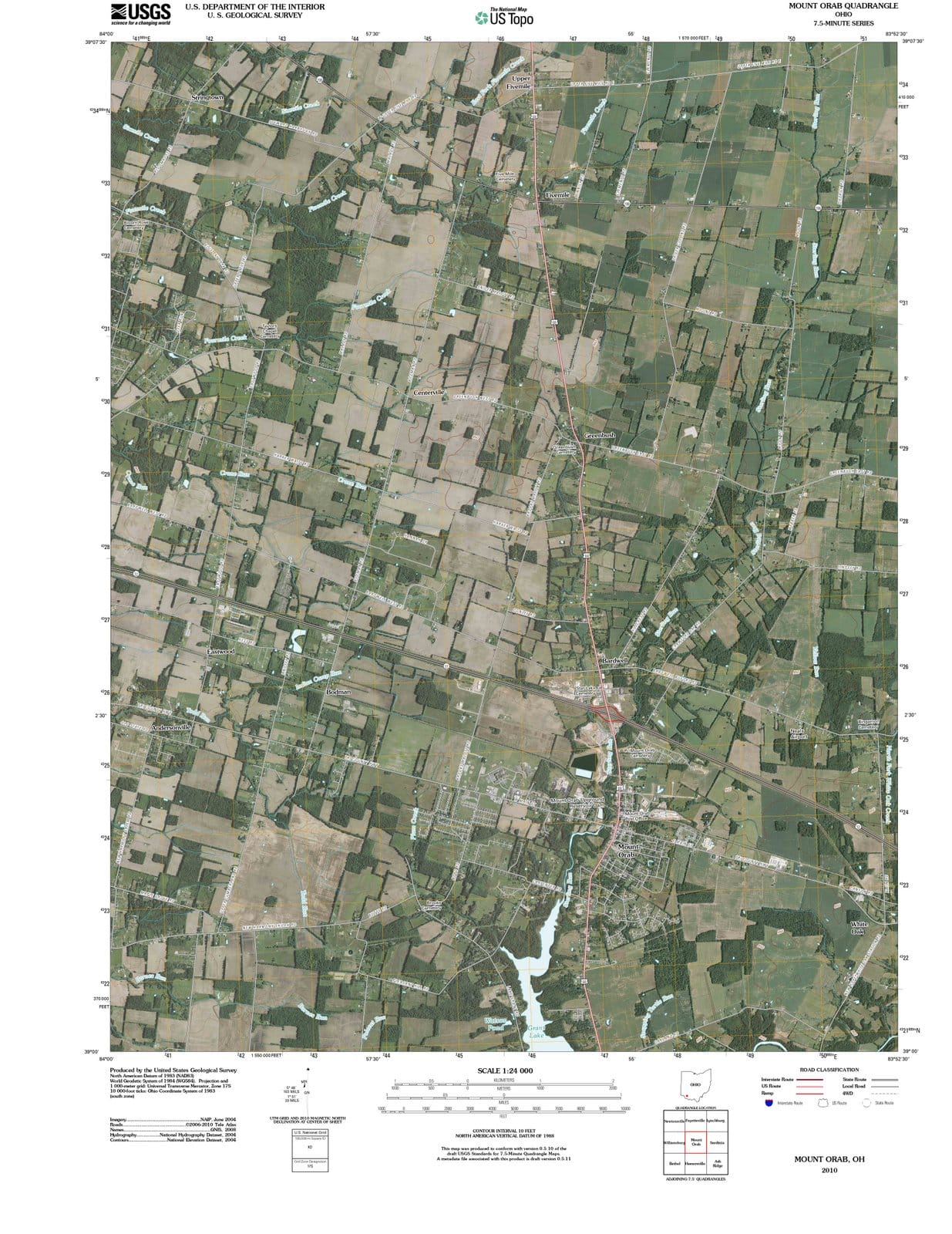 2010 Mount Orab, OH - Ohio - USGS Topographic Map