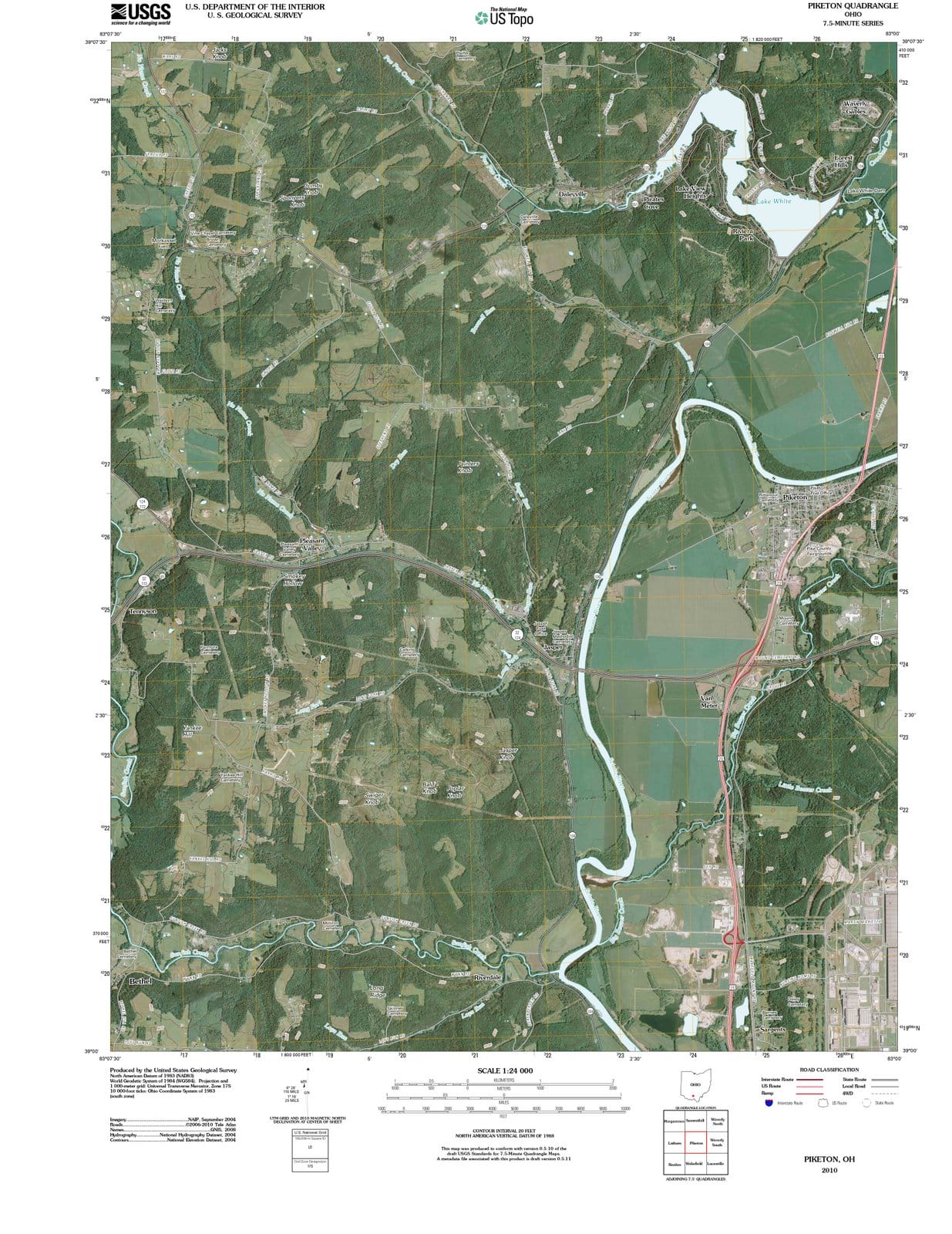 2010 Piketon, OH - Ohio - USGS Topographic Map