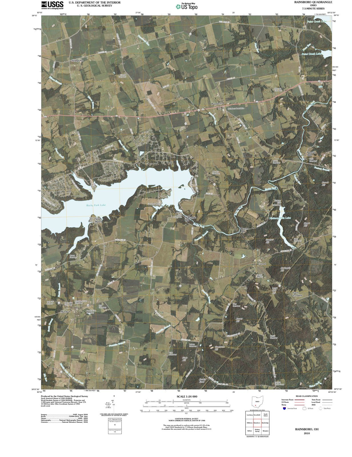 2010 Rainsboro, OH - Ohio - USGS Topographic Map