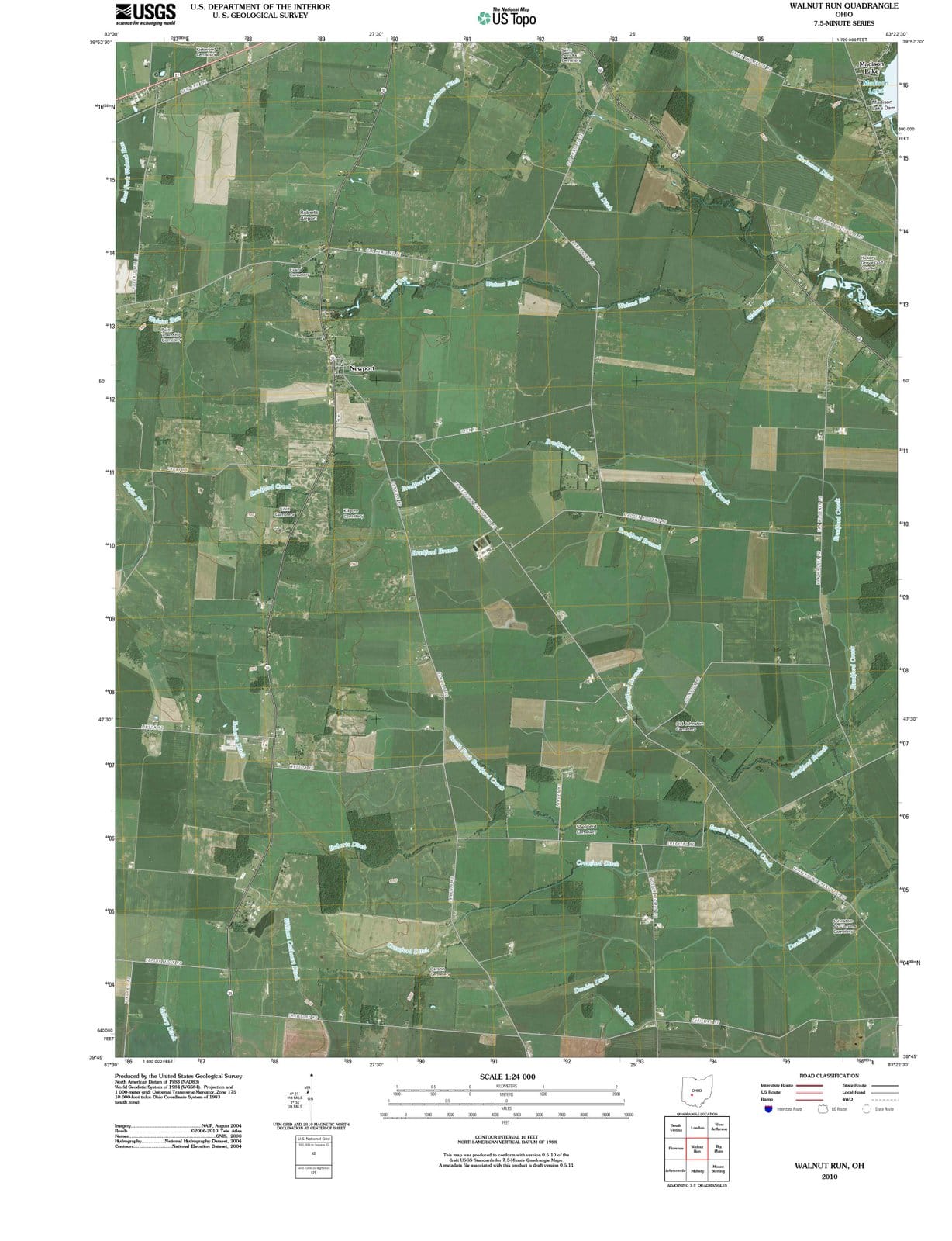 2010 Walnut Run, OH - Ohio - USGS Topographic Map