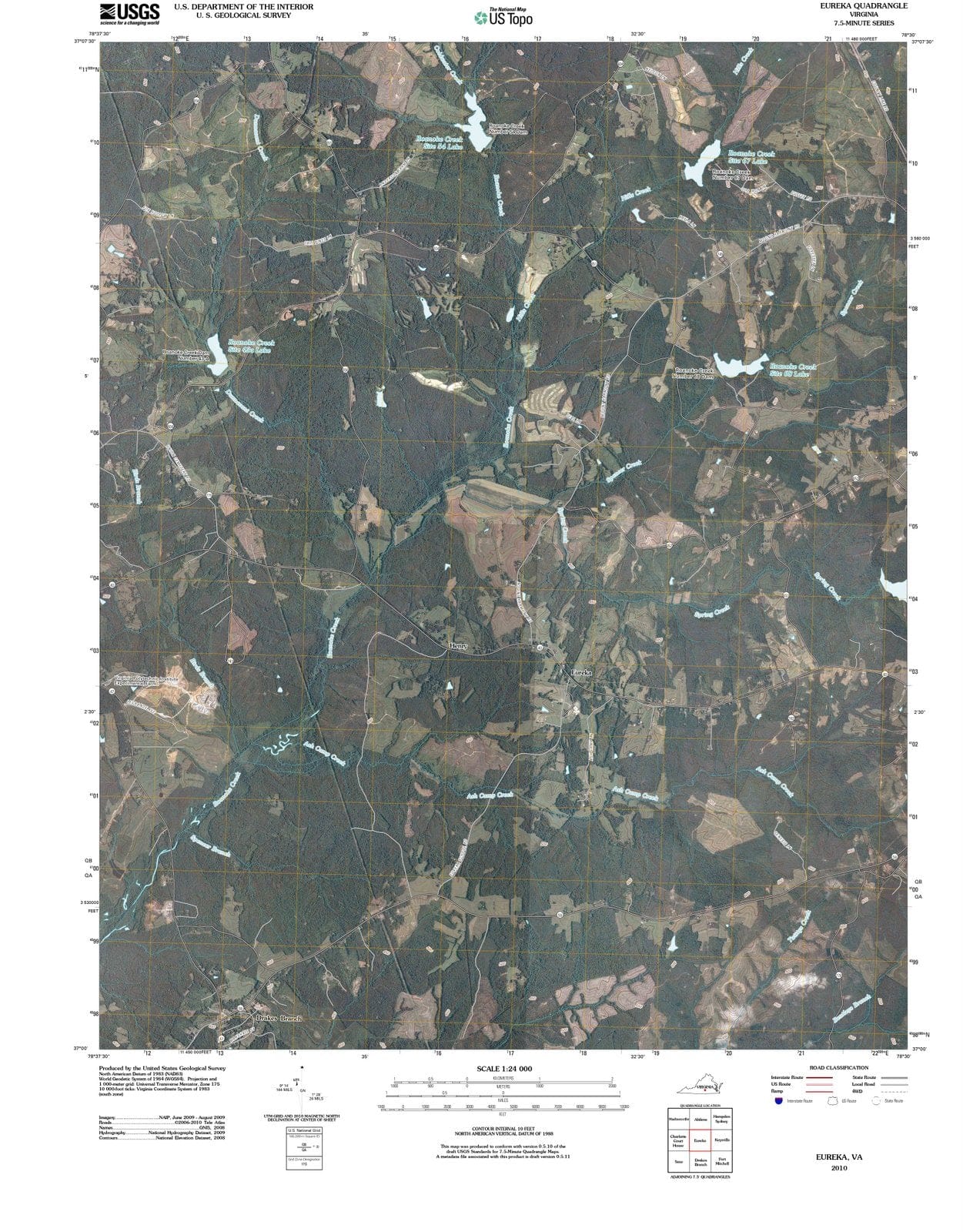 2010 Eureka, VA - Virginia - USGS Topographic Map