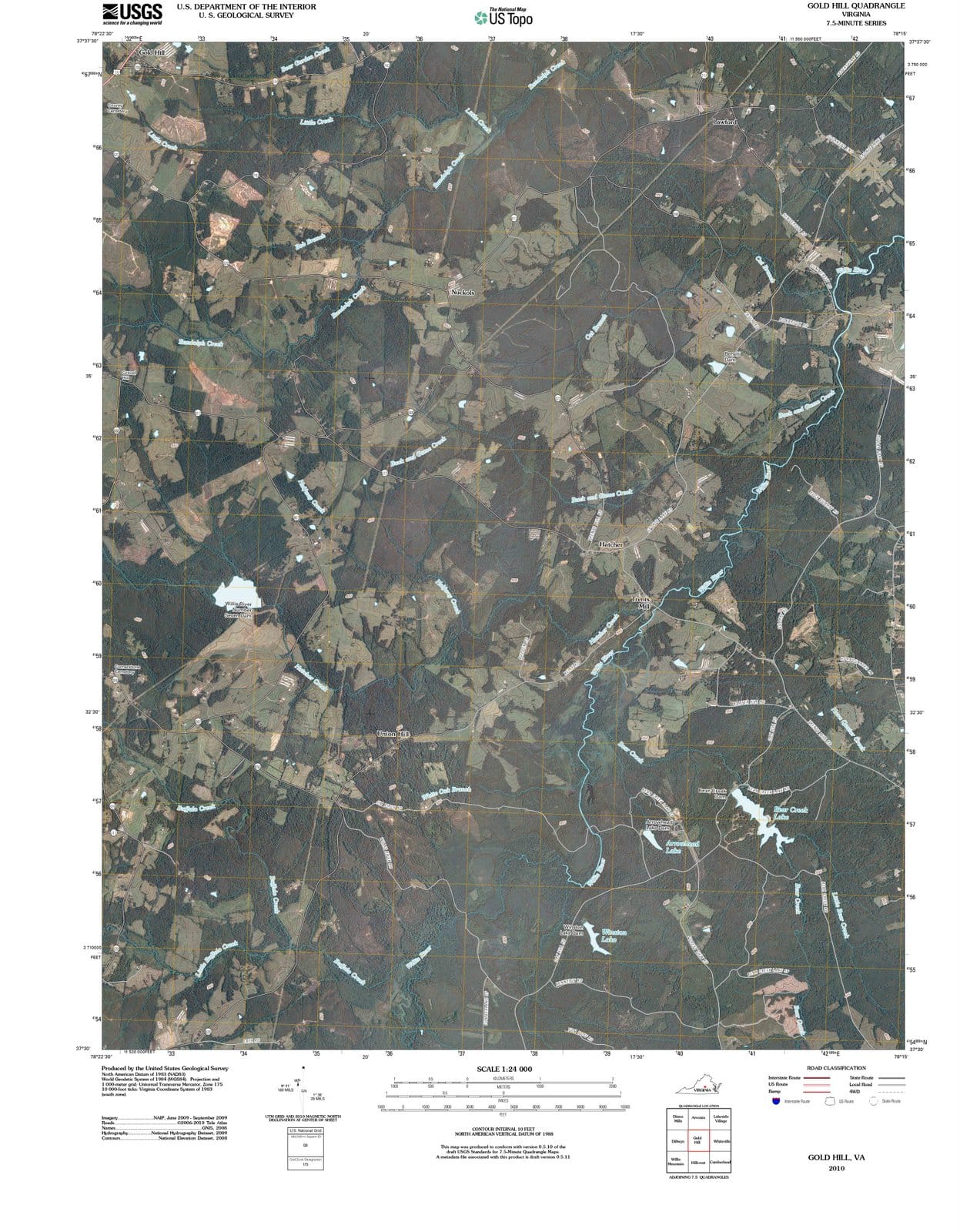 2010 Gold Hill, VA - Virginia - USGS Topographic Map