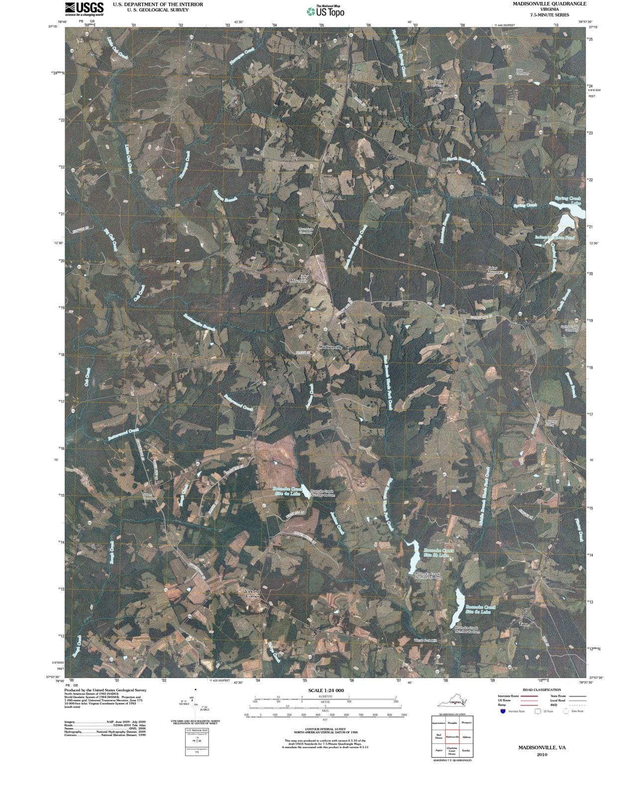 2010 Madisonville, VA - Virginia - USGS Topographic Map