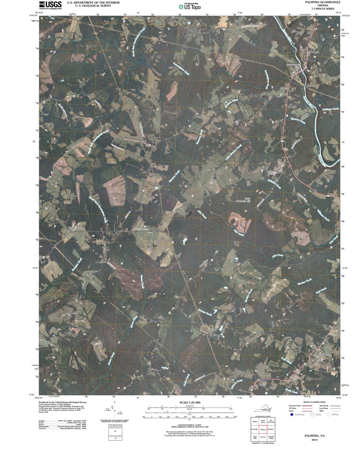 2010 Palmyra, VA - Virginia - USGS Topographic Map