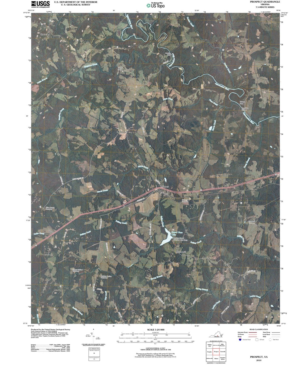 2010 Prospect, VA - Virginia - USGS Topographic Map