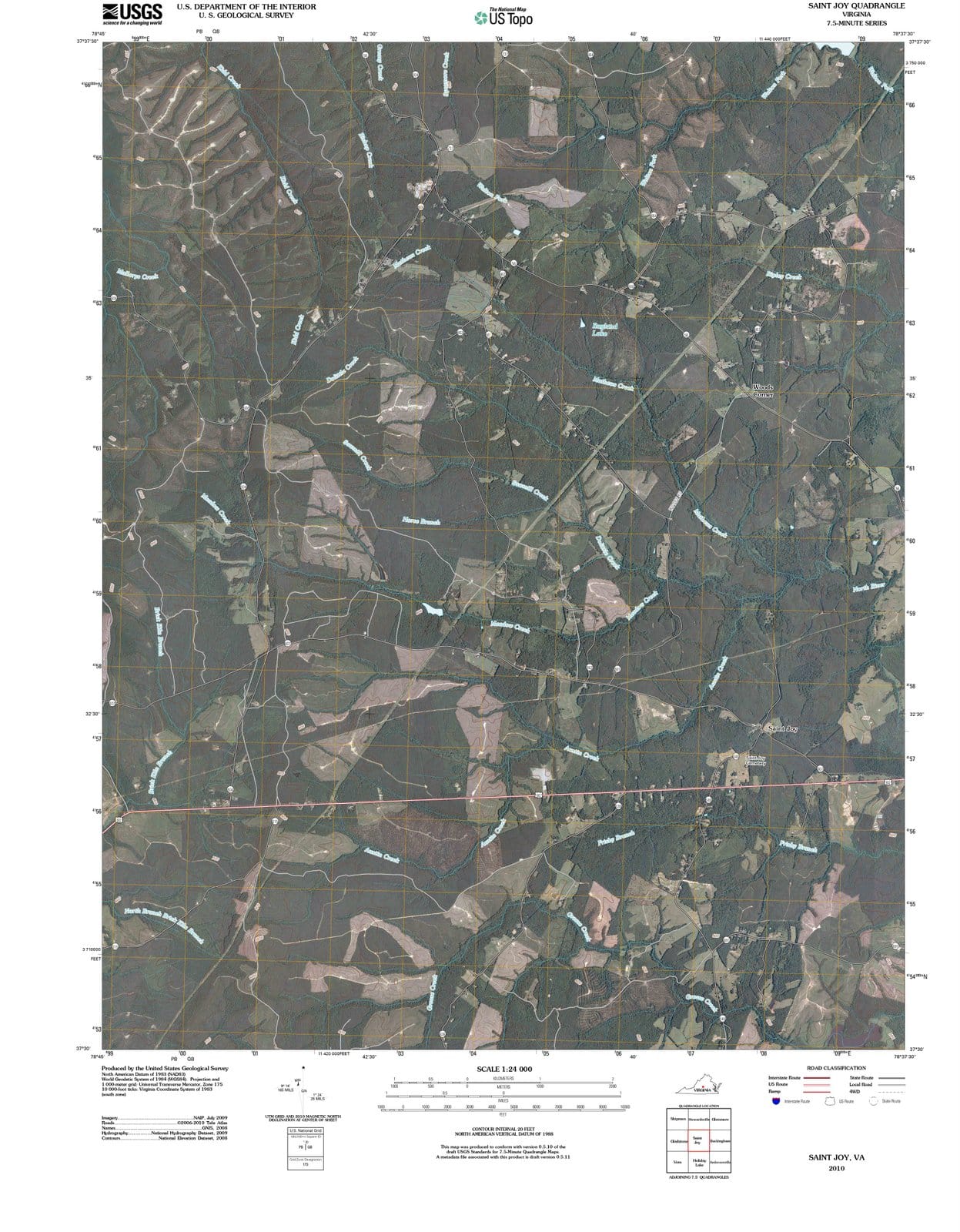 2010 Saint Joy, VA - Virginia - USGS Topographic Map