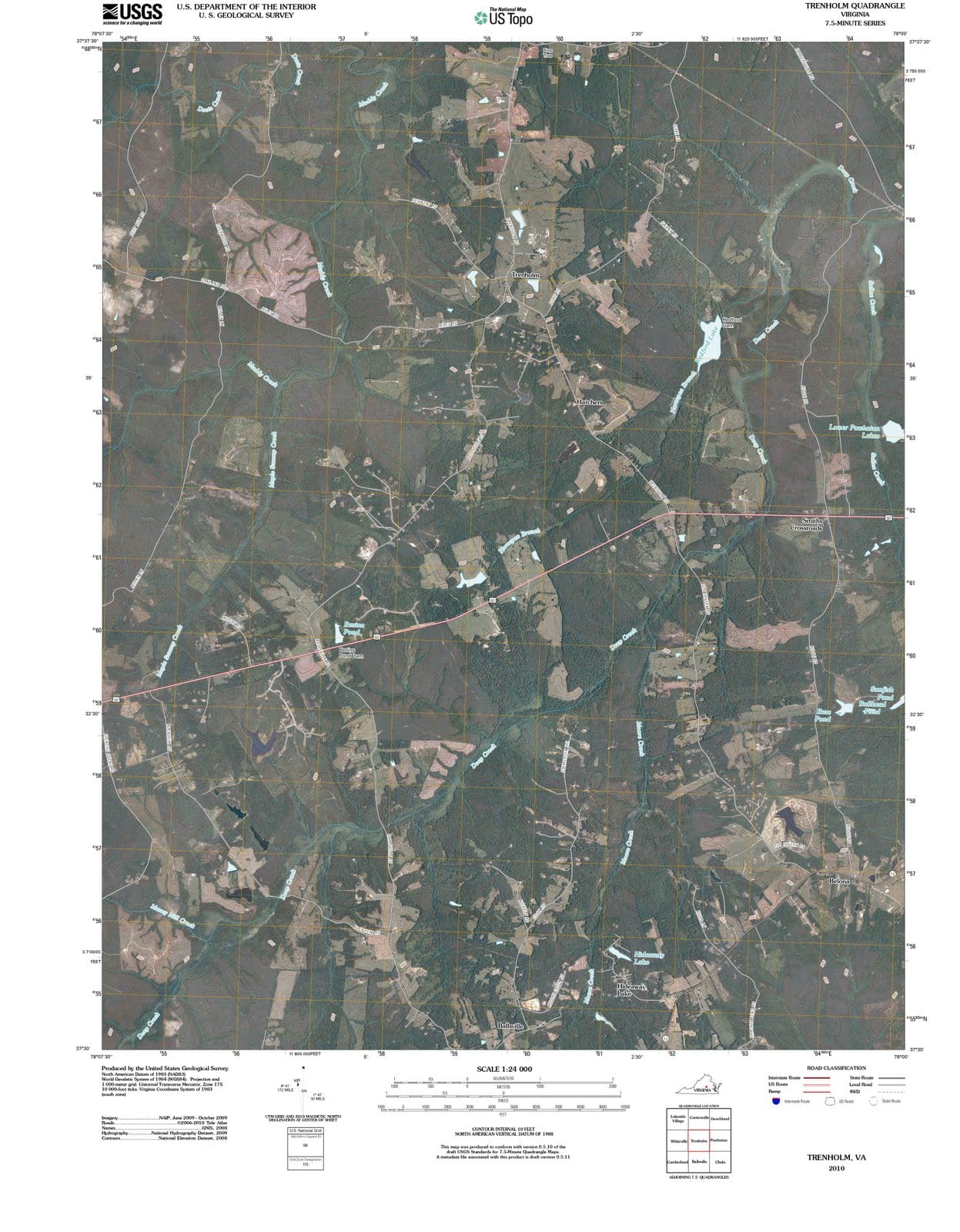 2010 Trenholm, VA - Virginia - USGS Topographic Map