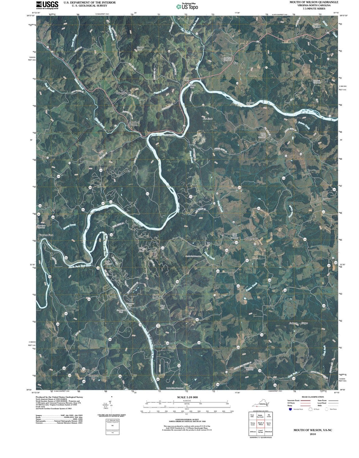 2010 Mouth of Wilson, VA - Virginia - USGS Topographic Map