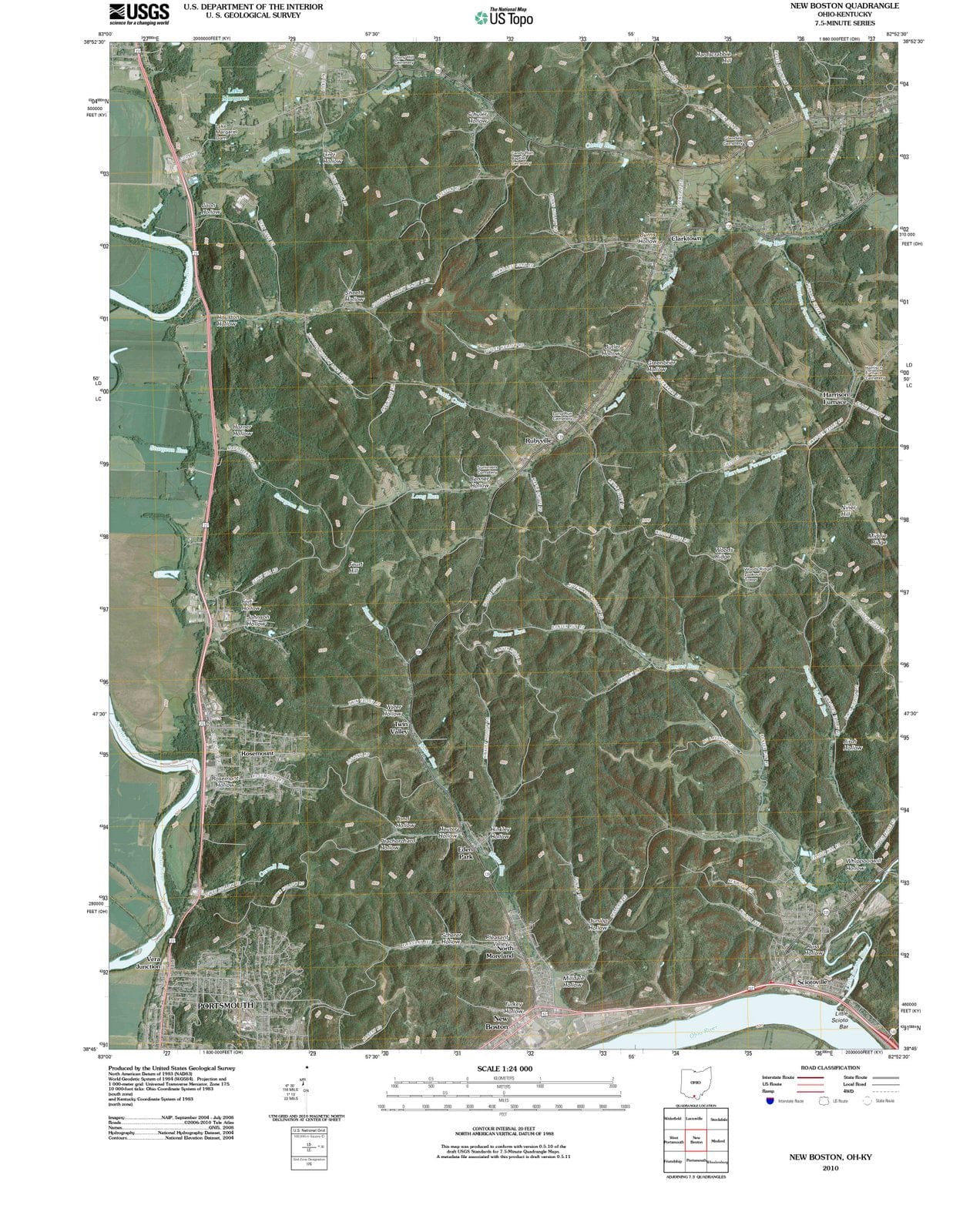 2010 New Boston, OH - Ohio - USGS Topographic Map