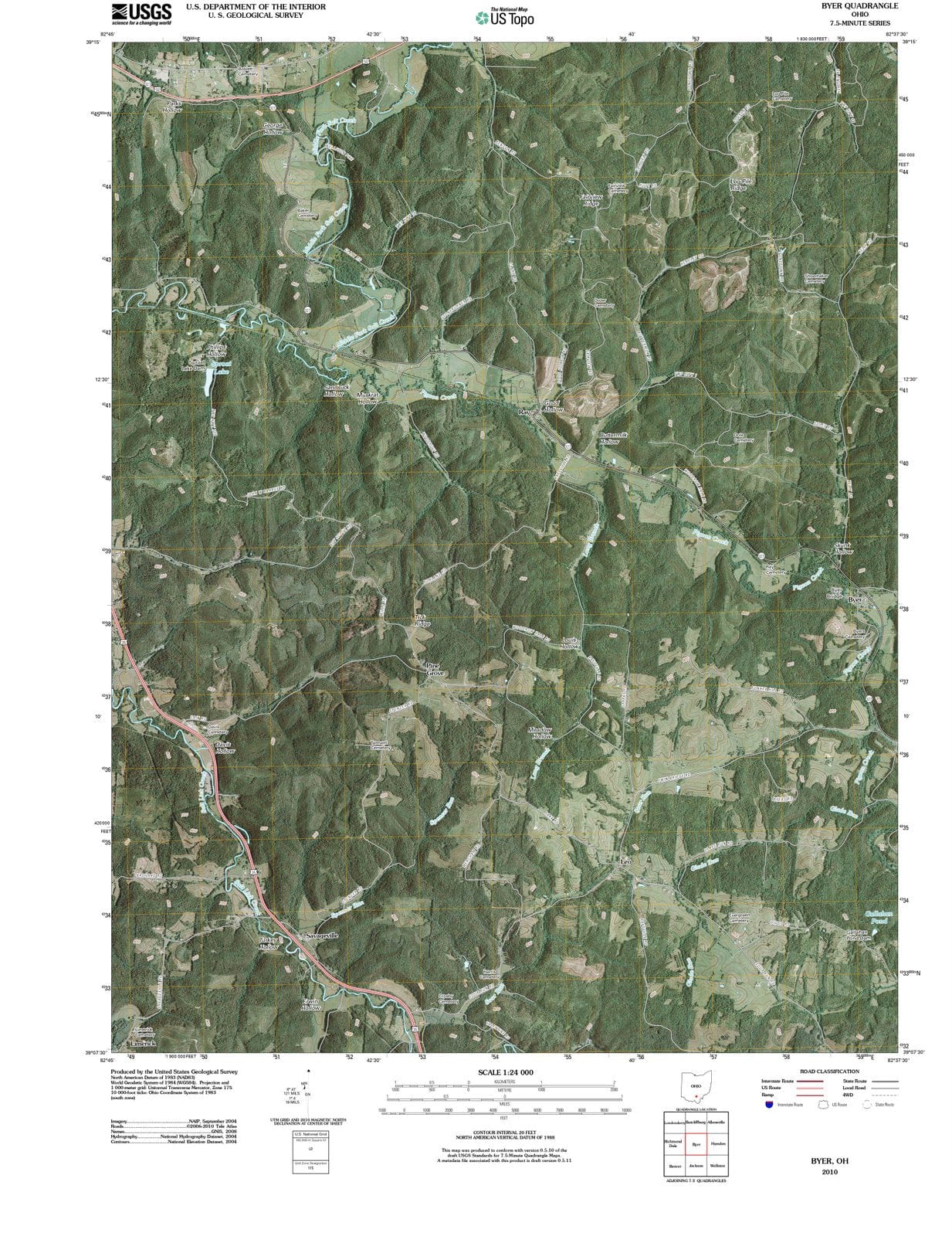 2010 Byer, OH - Ohio - USGS Topographic Map
