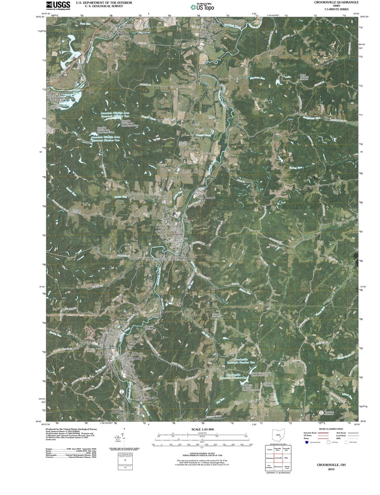 2010 Crooksville, OH - Ohio - USGS Topographic Map