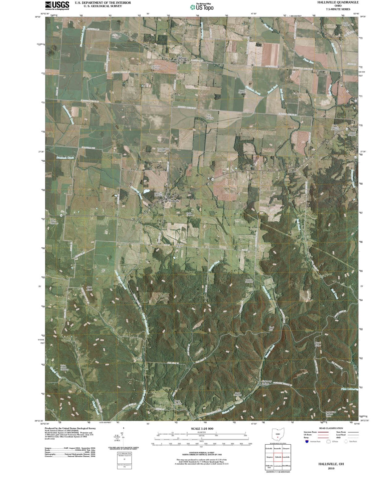 2010 Hallsville, OH - Ohio - USGS Topographic Map