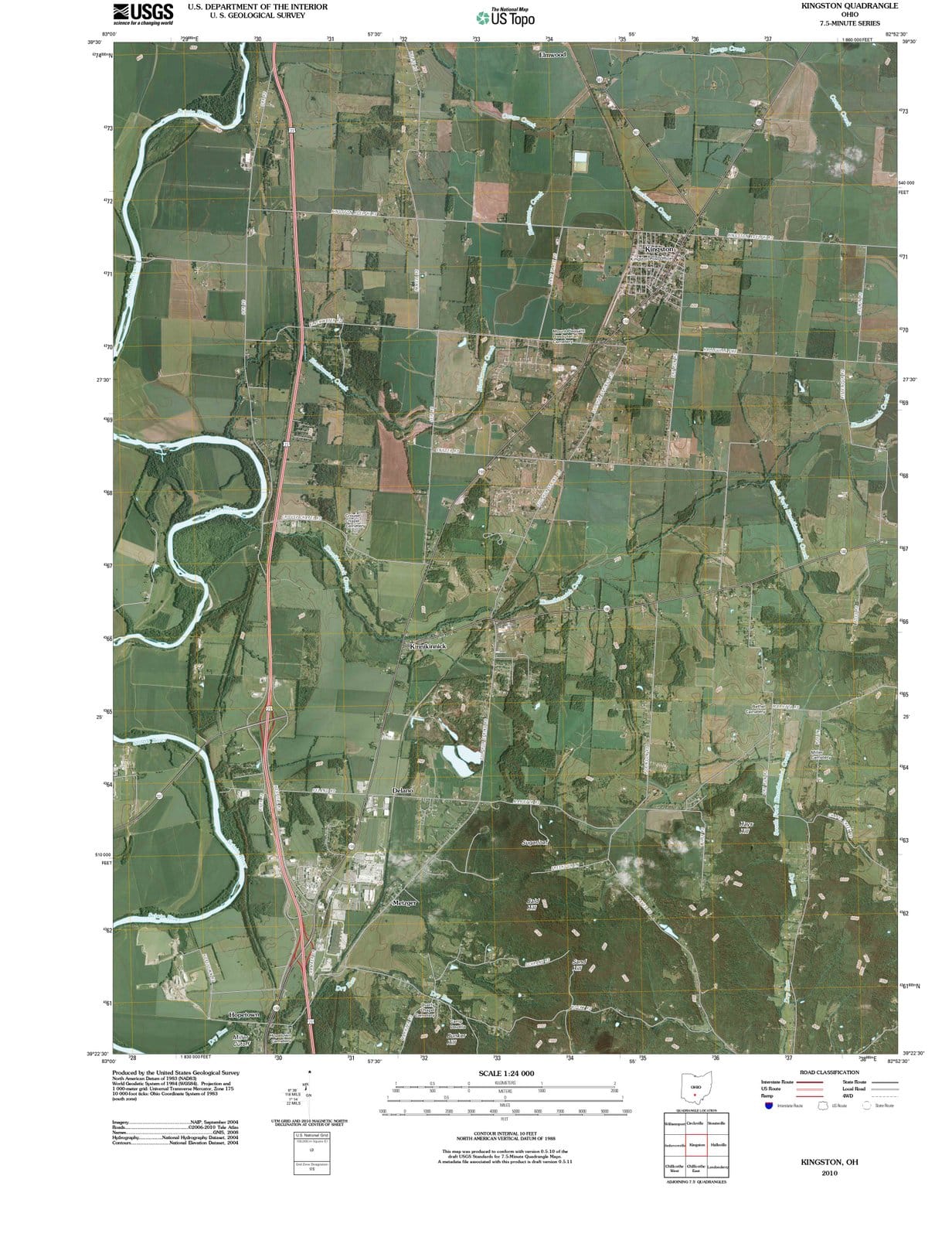 2010 Kingston, OH - Ohio - USGS Topographic Map