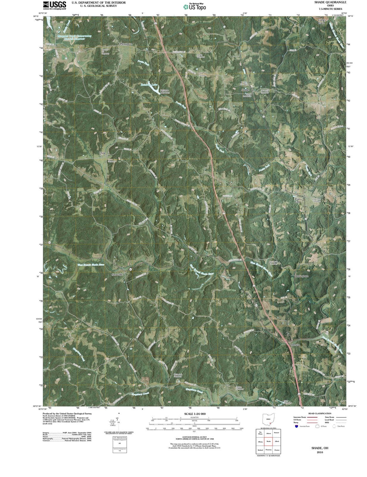 2010 Shade, OH - Ohio - USGS Topographic Map