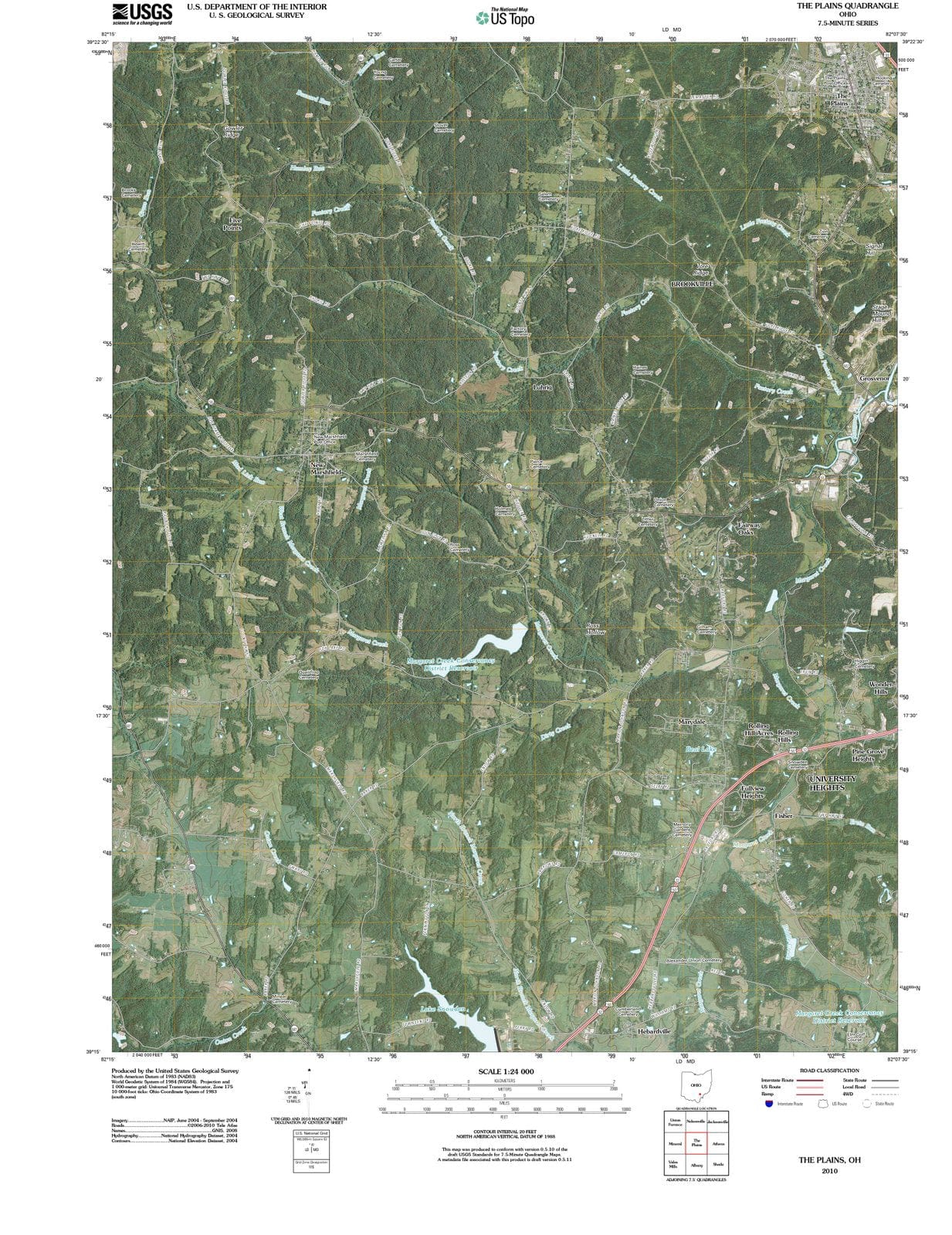 2010 The Plains, OH - Ohio - USGS Topographic Map