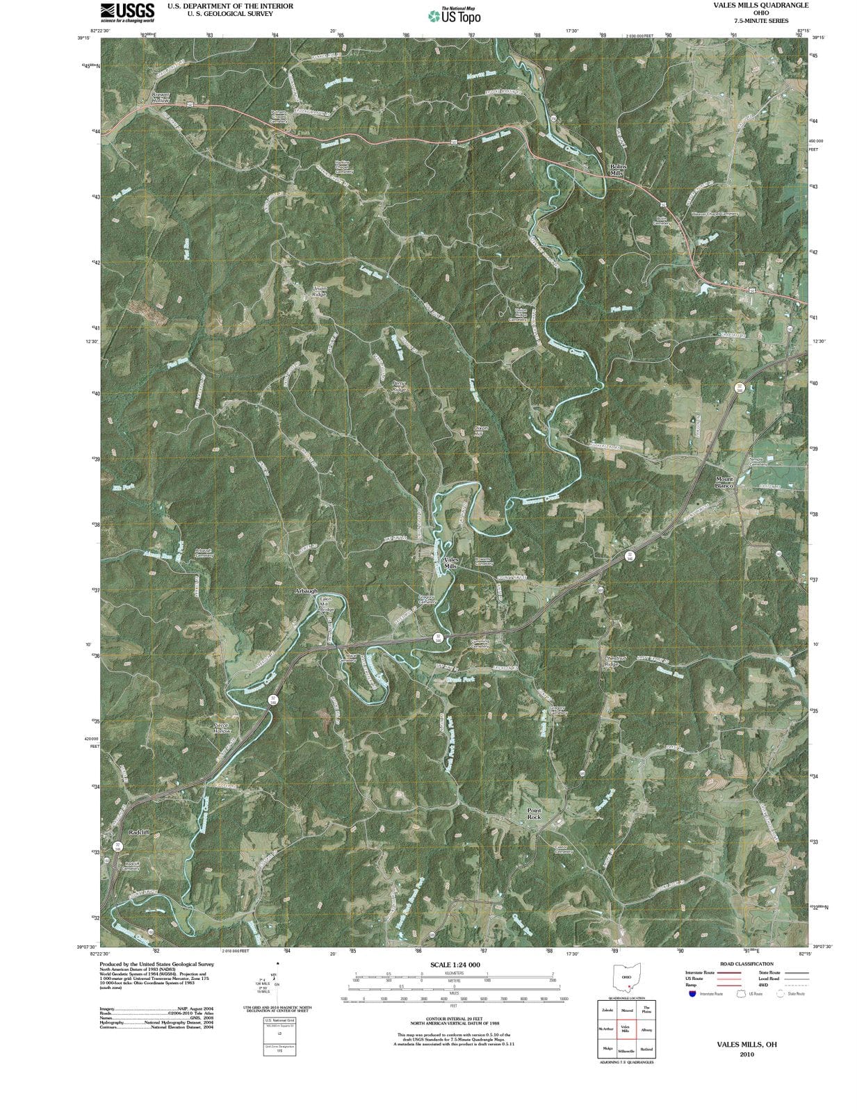 2010 Vales Mills, OH - Ohio - USGS Topographic Map