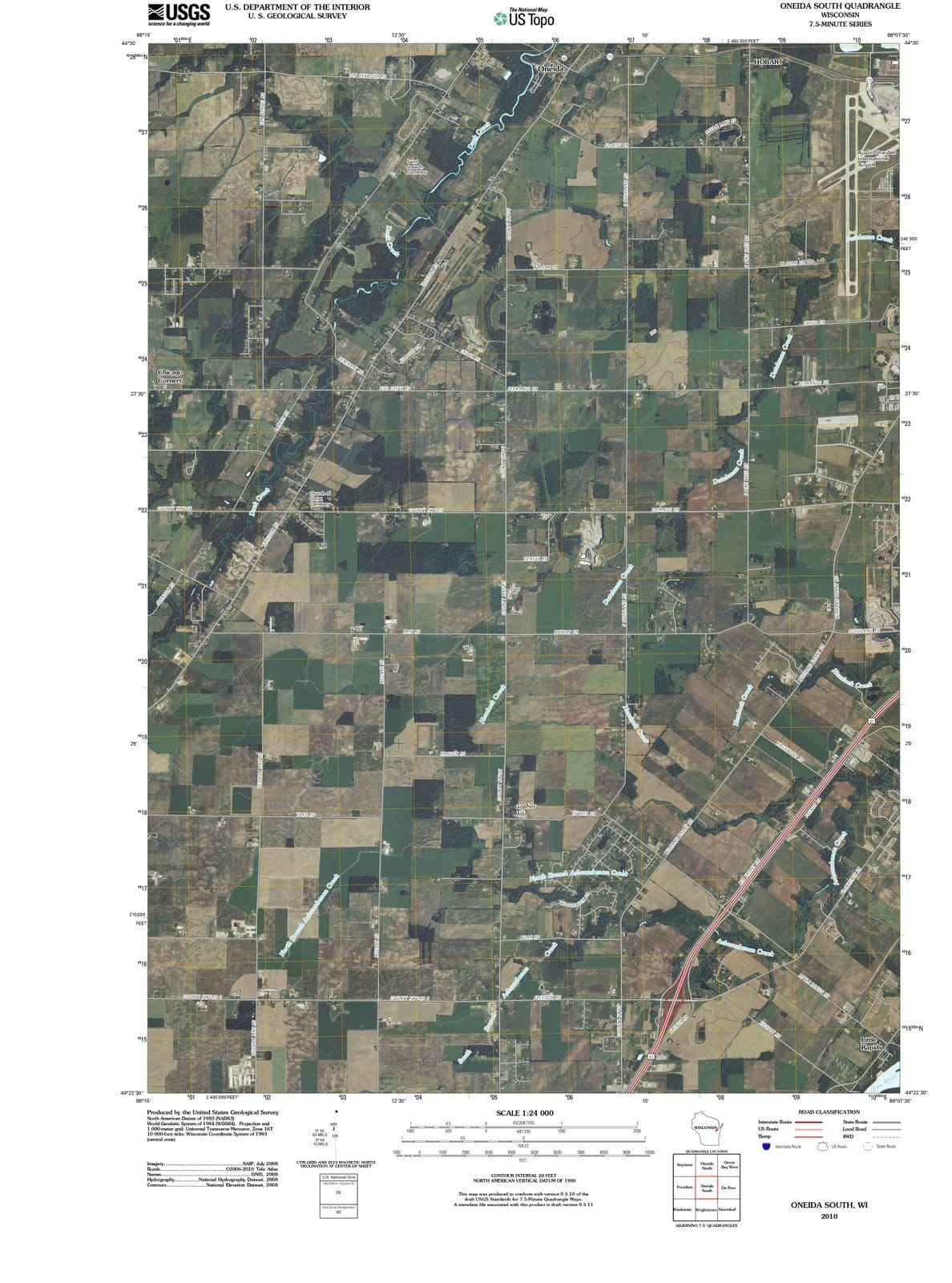 2010 Oneida South, WI - Wisconsin - USGS Topographic Map