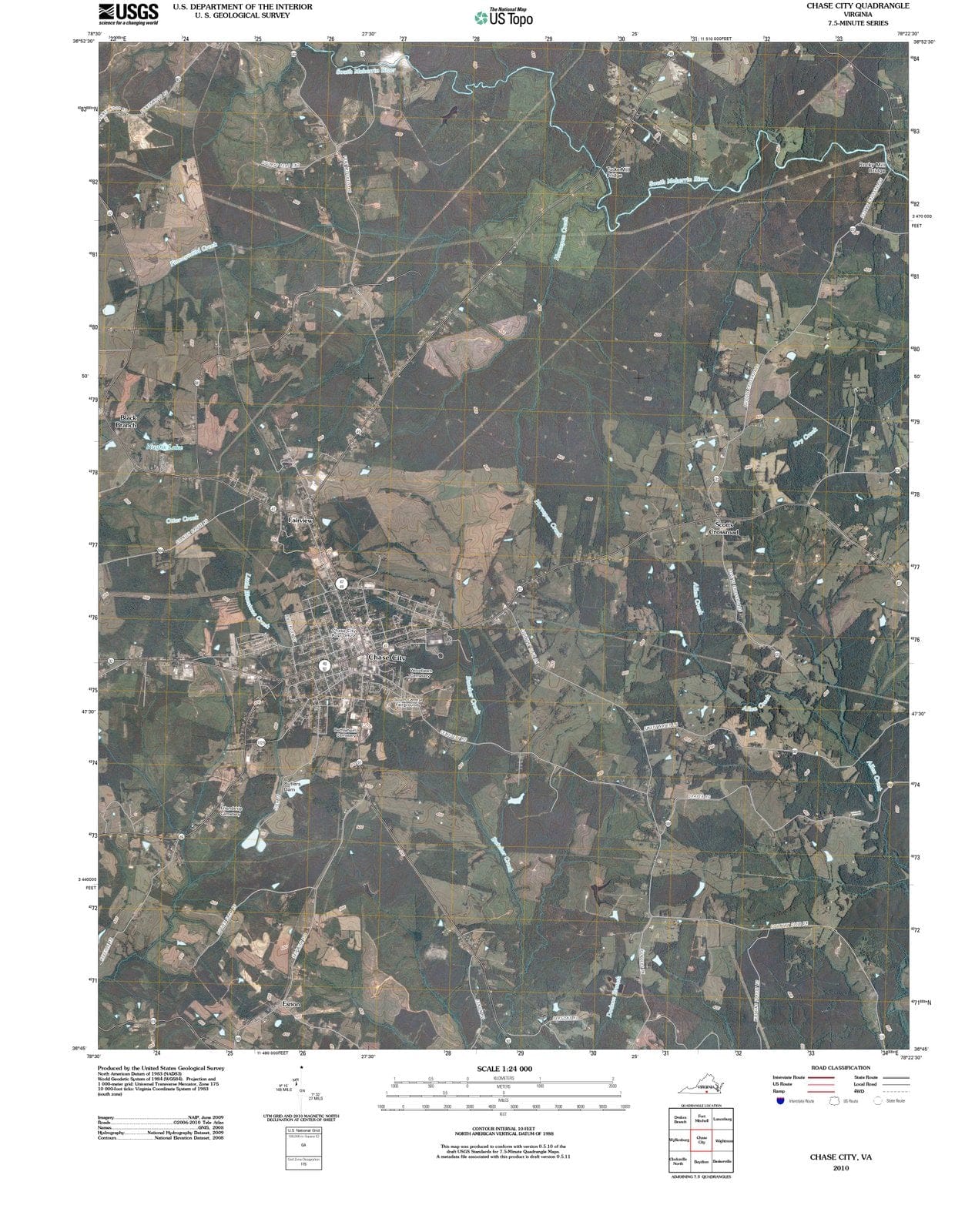 2010 Chase City, VA - Virginia - USGS Topographic Map
