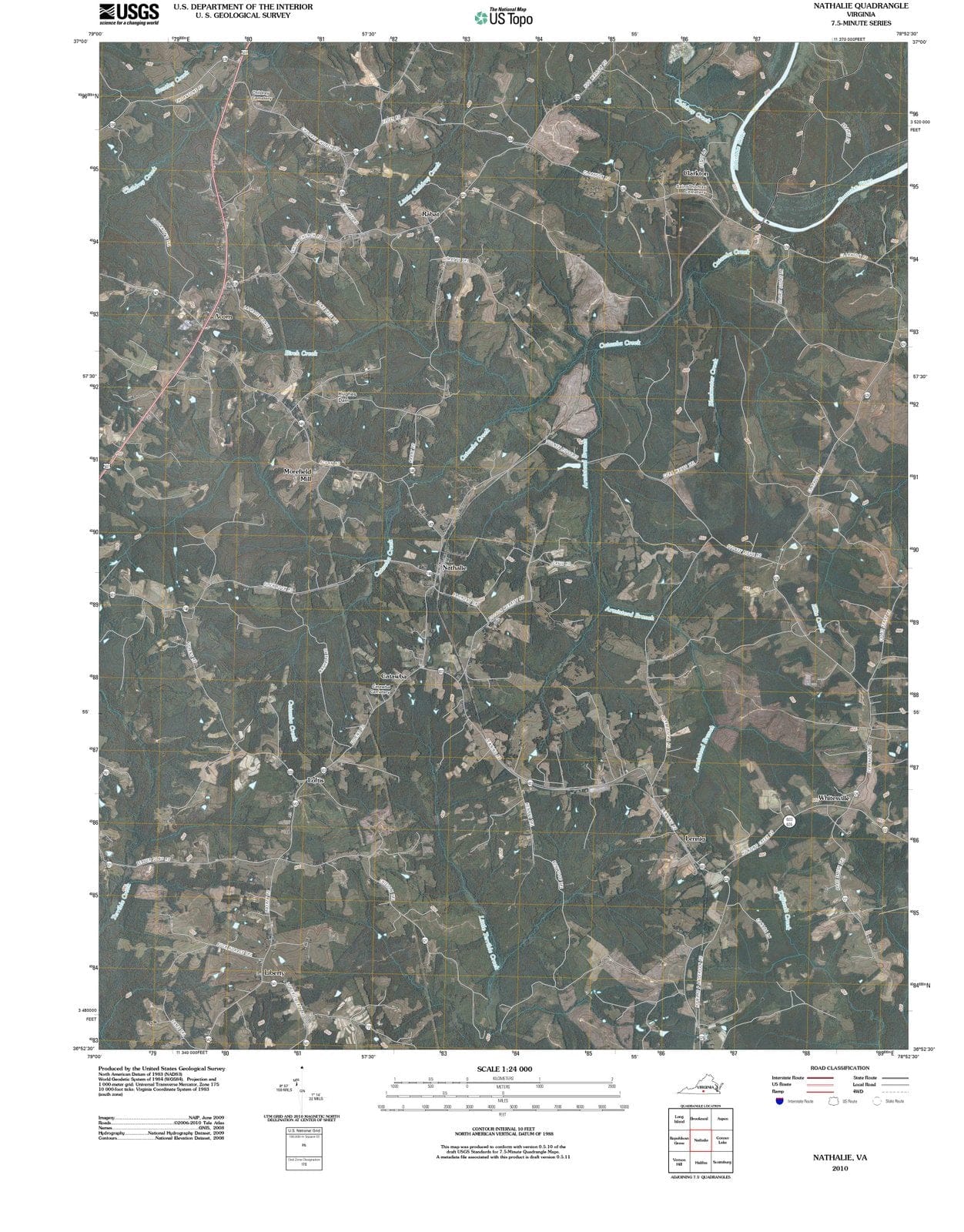 2010 Nathalie, VA - Virginia - USGS Topographic Map