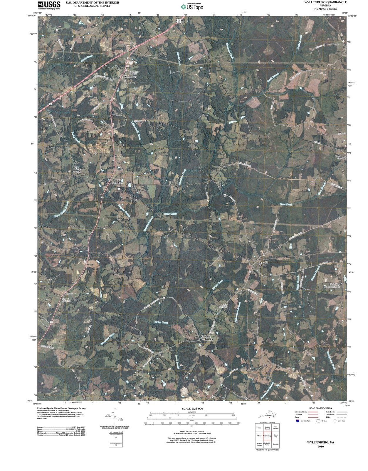2010 Wylliesburg, VA - Virginia - USGS Topographic Map