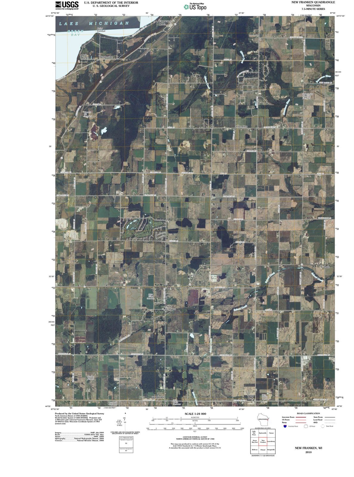 2010 New Franken, WI - Wisconsin - USGS Topographic Map