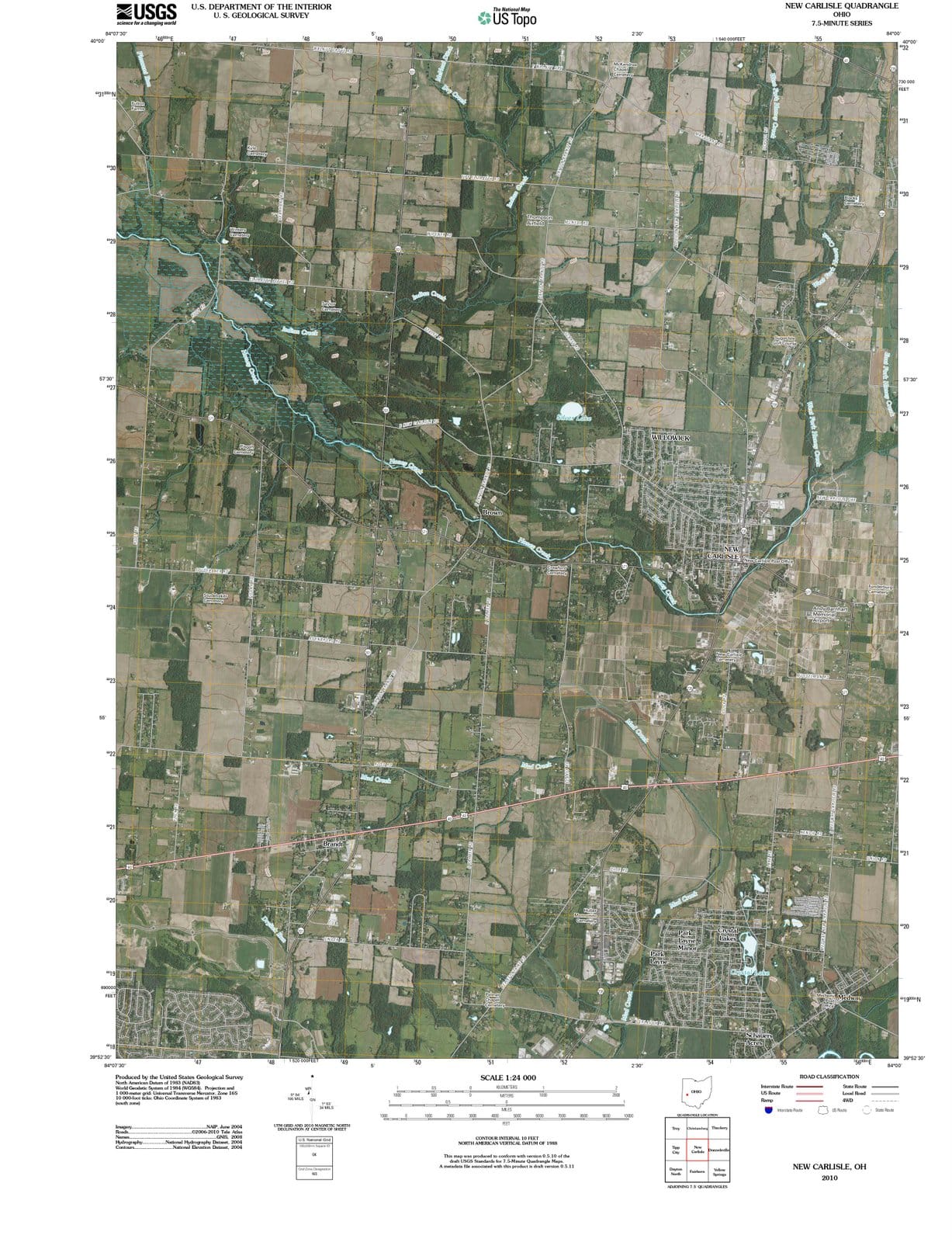 2010 New Carlisle, OH - Ohio - USGS Topographic Map