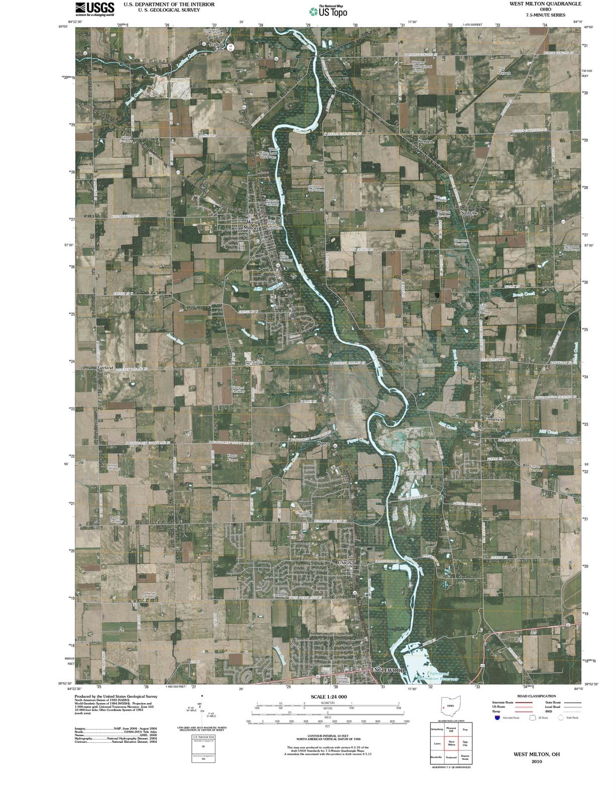 2010 West Milton, OH - Ohio - USGS Topographic Map