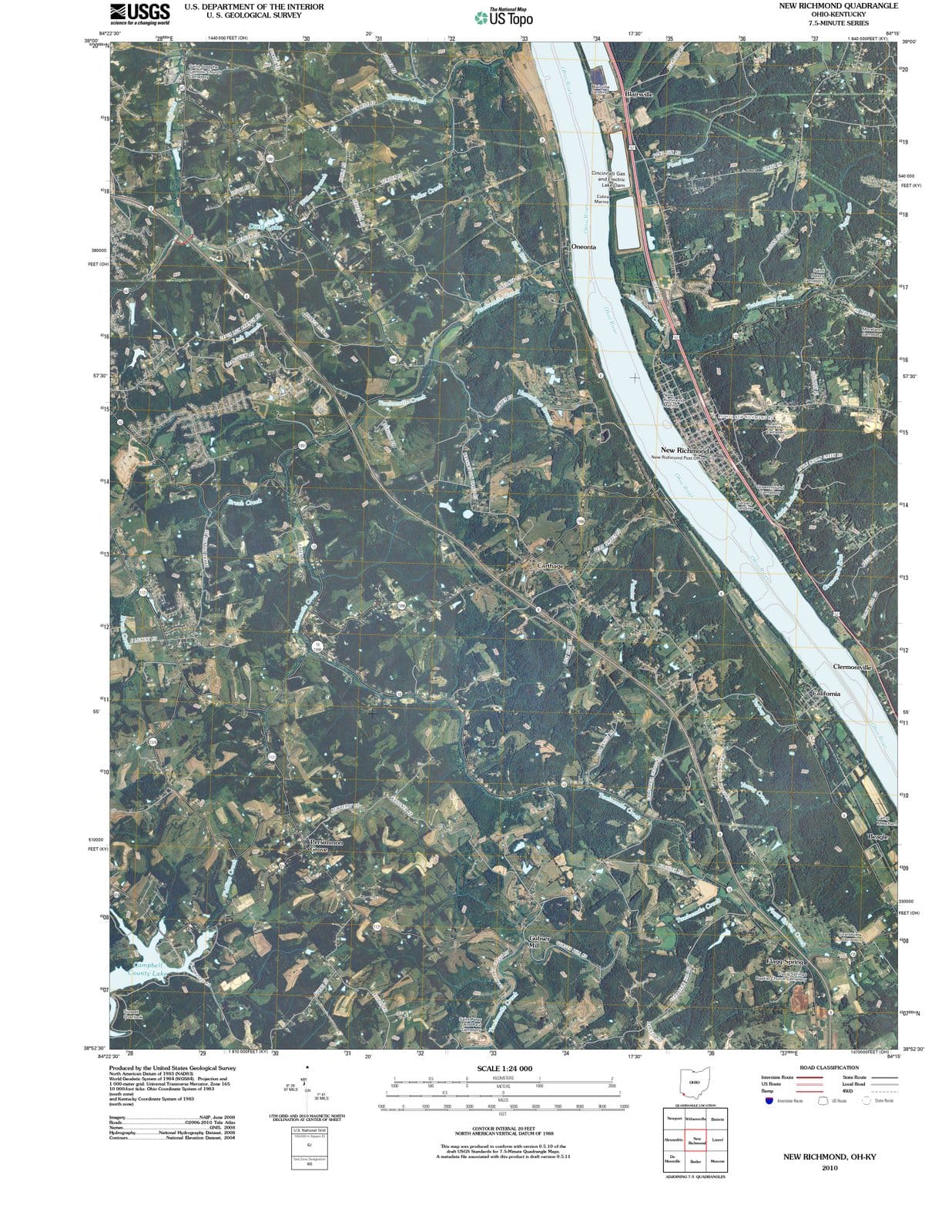 2010 New Richmond, OH - Ohio - USGS Topographic Map