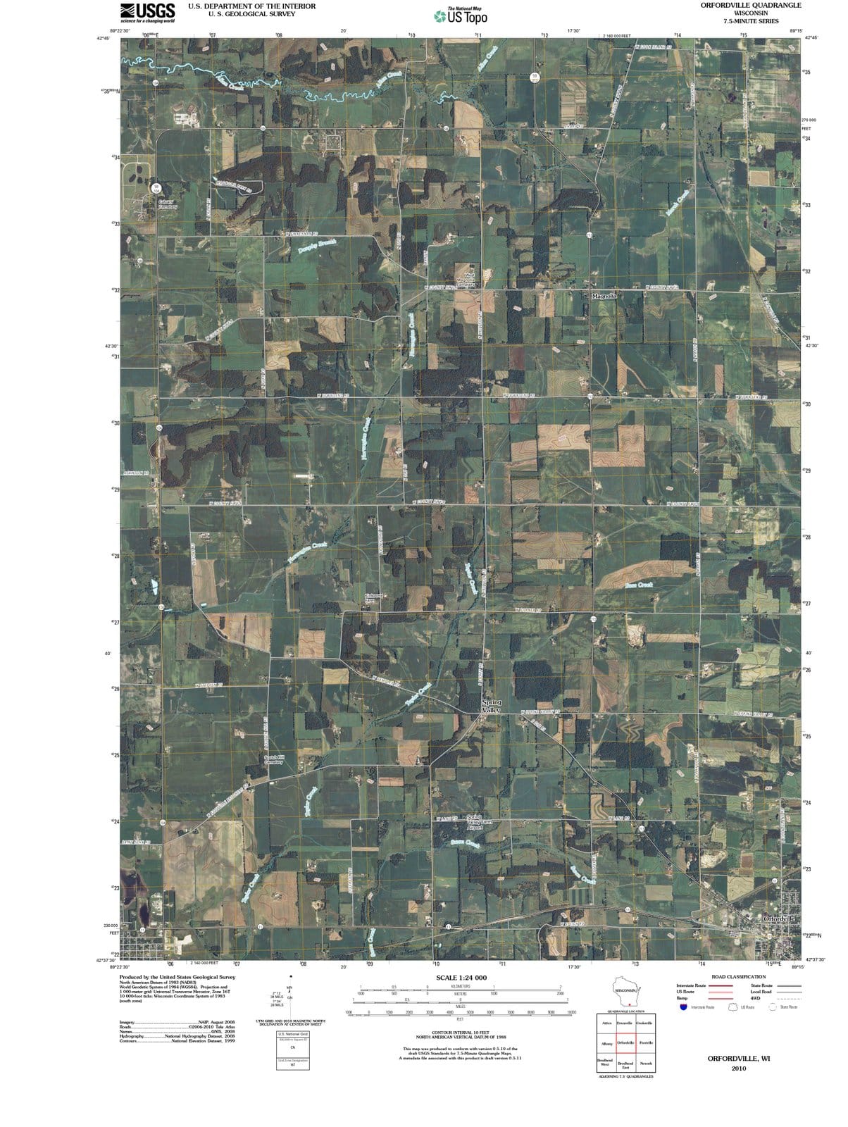 2010 Orfordville, WI - Wisconsin - USGS Topographic Map
